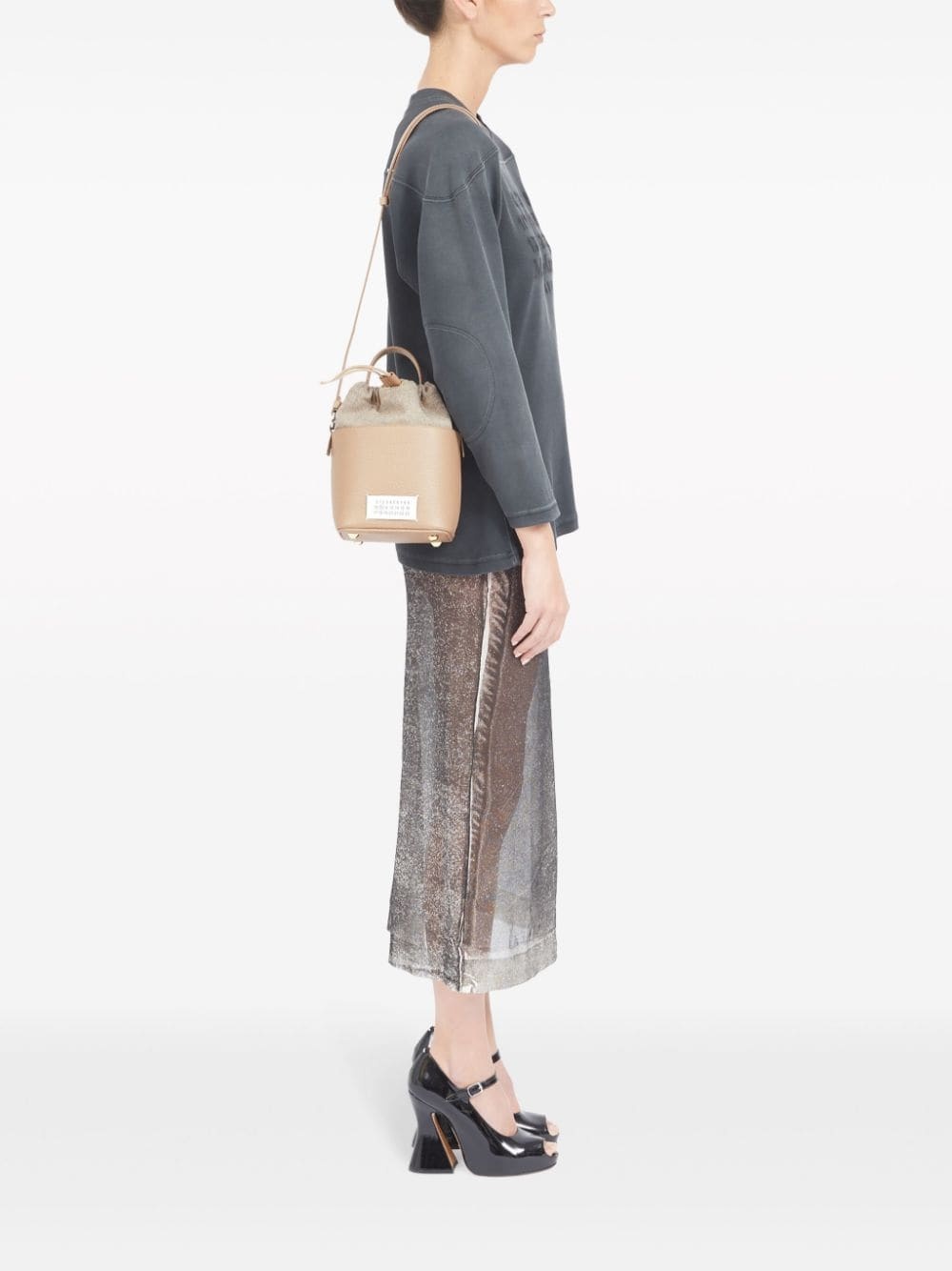 small 5AC leather bucket bag - 3
