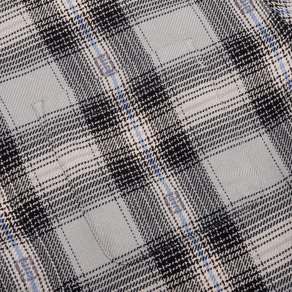 MOTIF PLAID SHIRT - GREY - 5