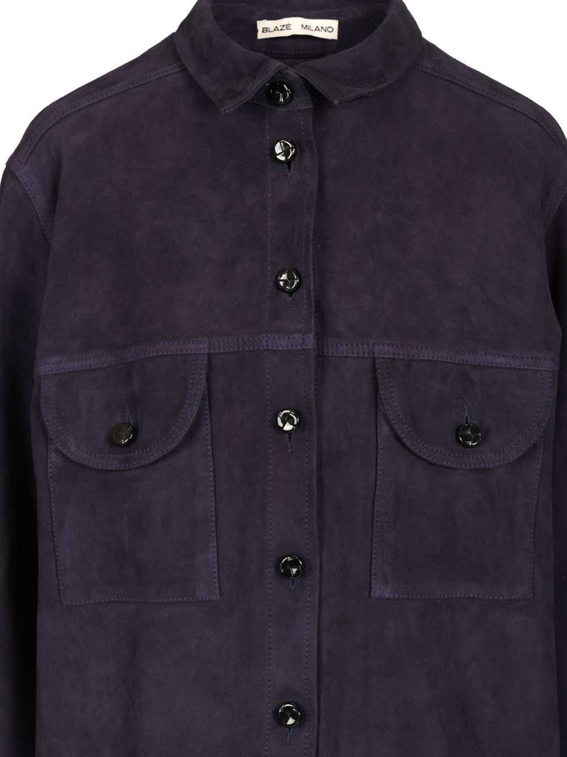 chest-pocket leather shirt 4