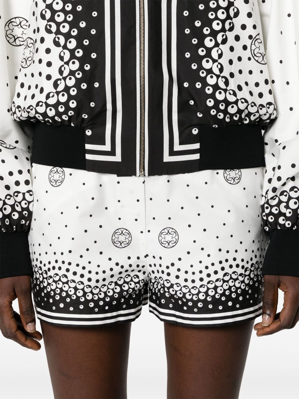 monogram-print cotton shorts - 5