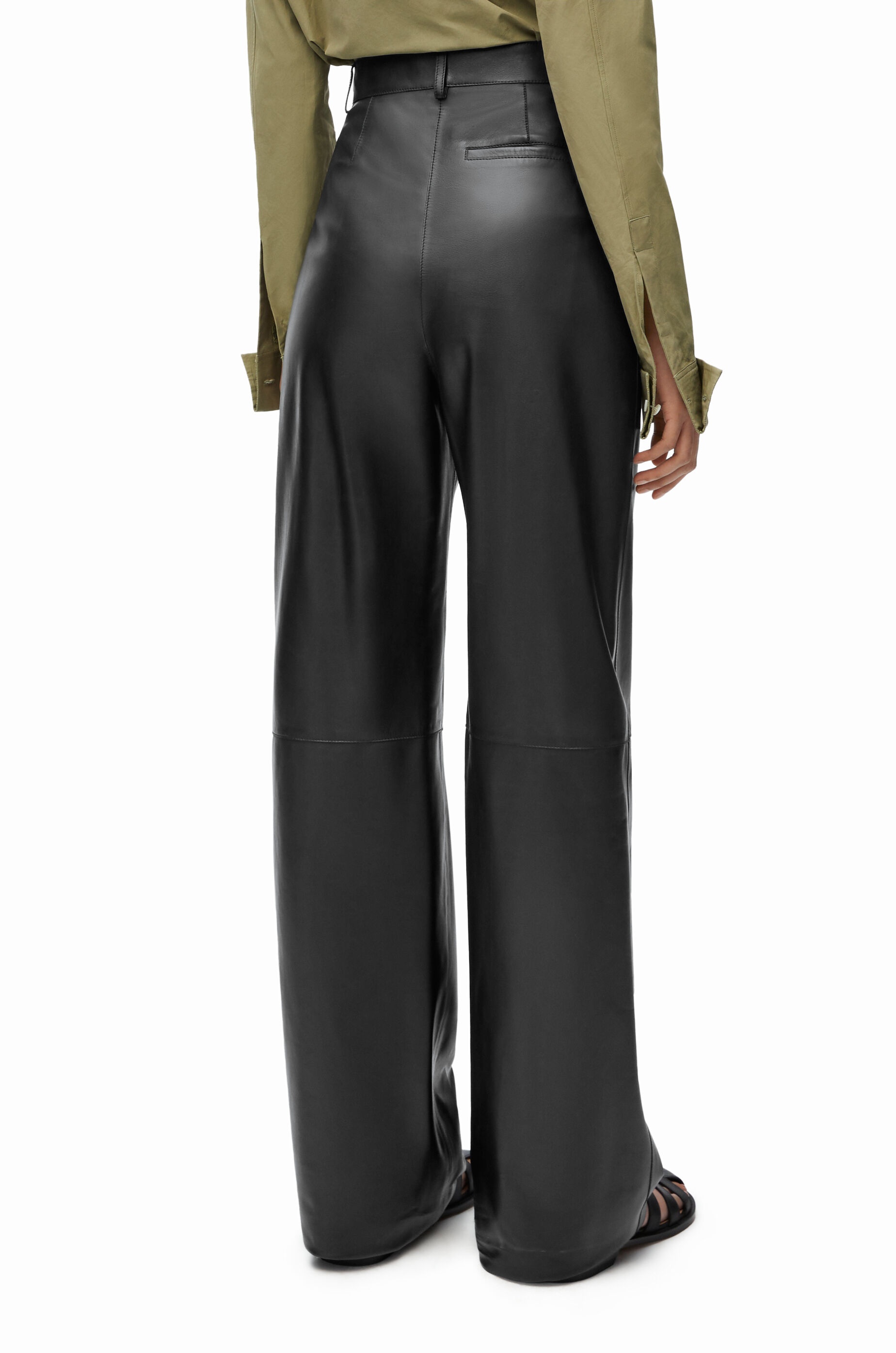 High waisted trousers in nappa lambskin - 4