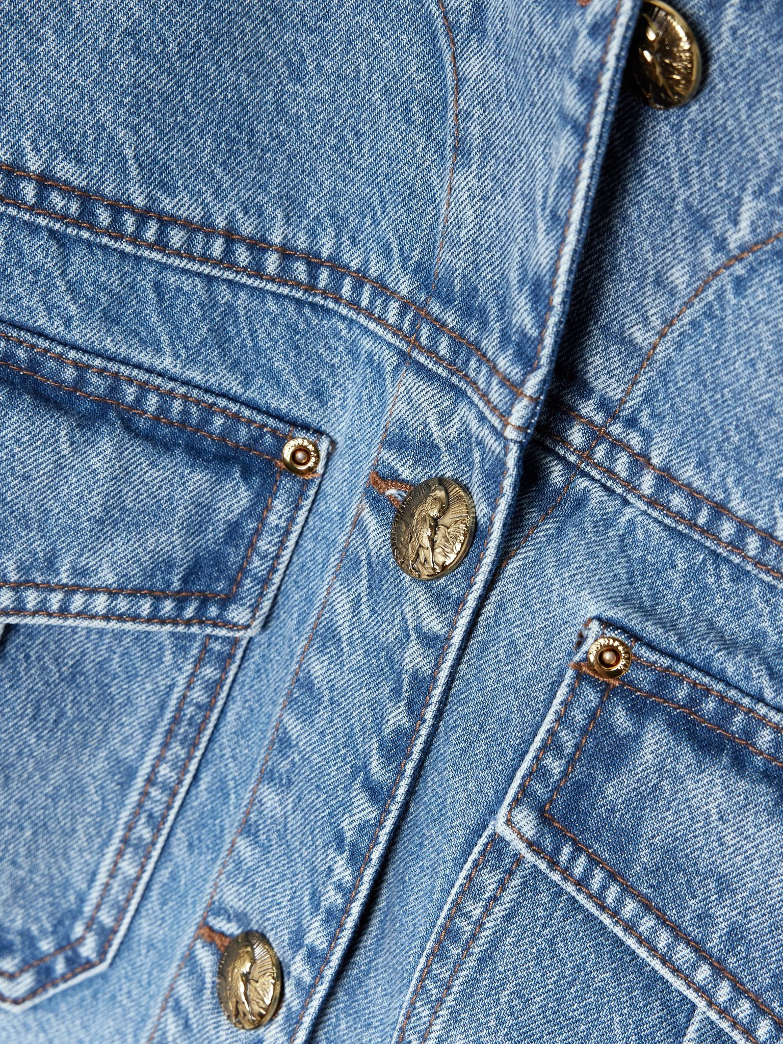 Cropped denim jacket Light denim - 5