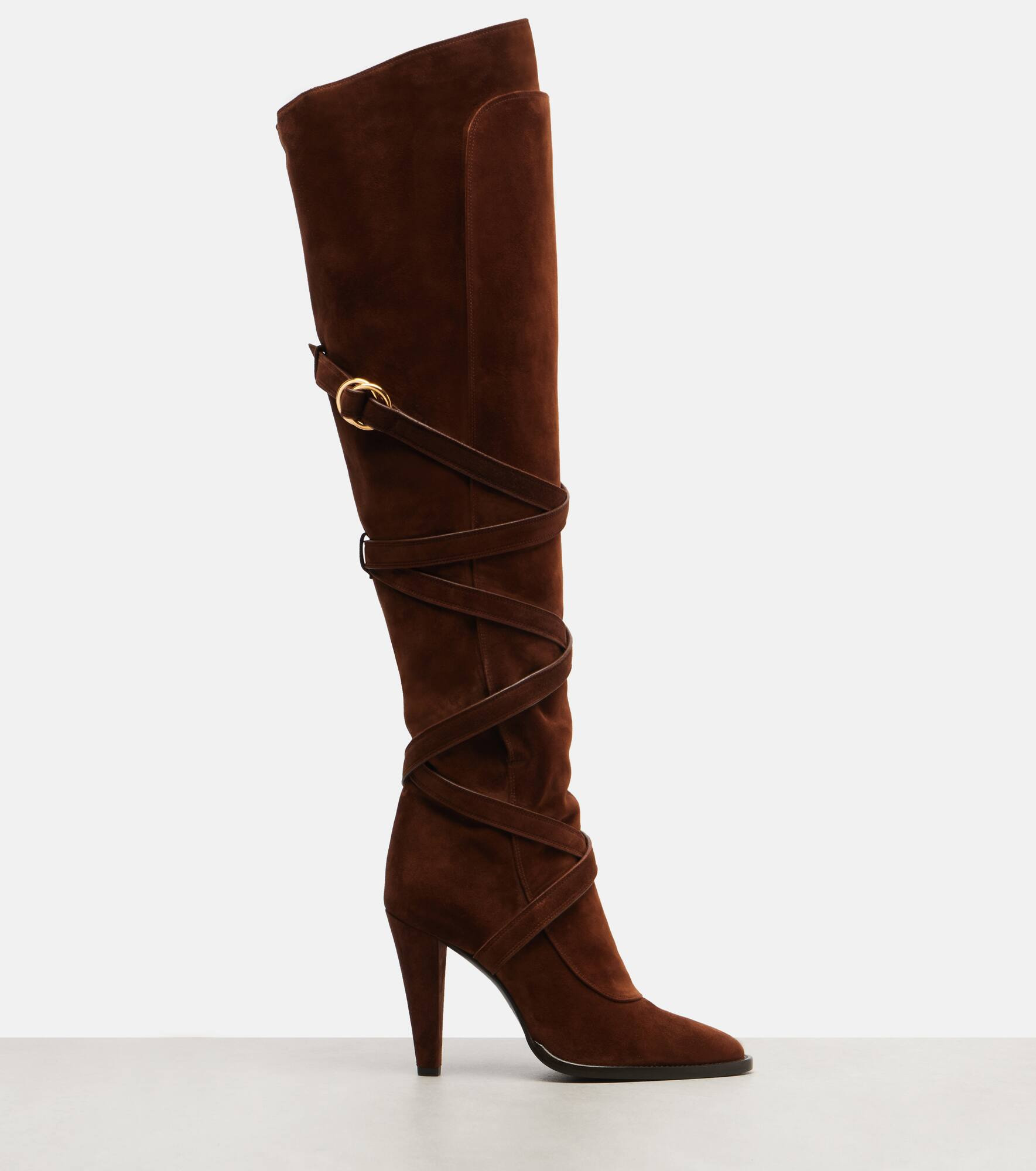 Suede knee-high boots - 4