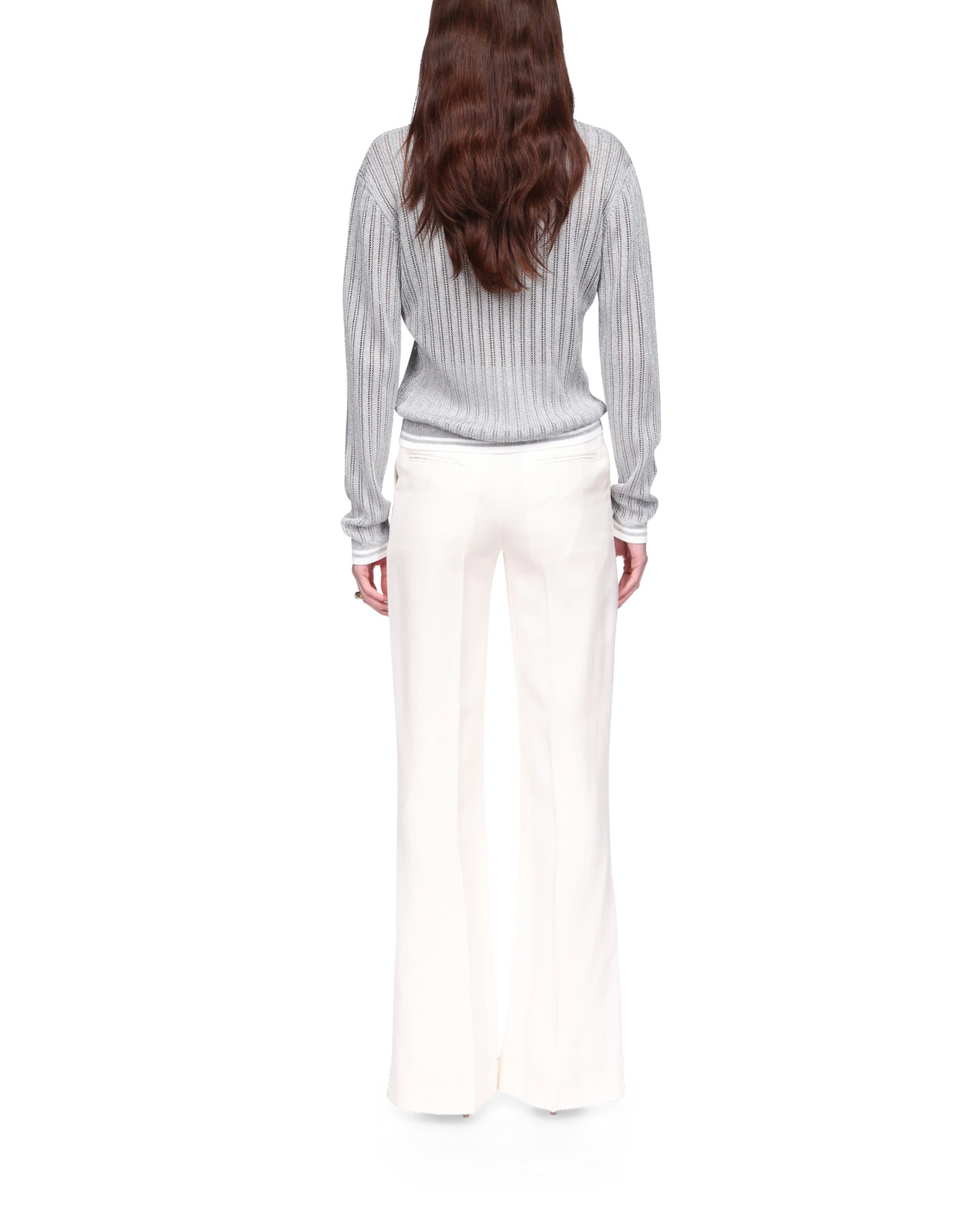 Silver Long Sleeve Polo Shirt - 4