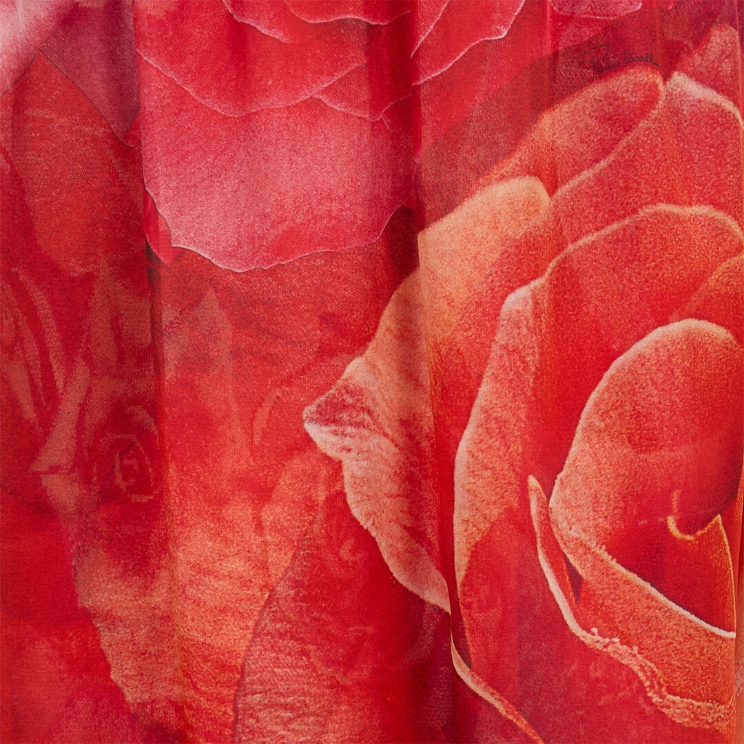 Silk Caftan With Garden Rose Print - 5
