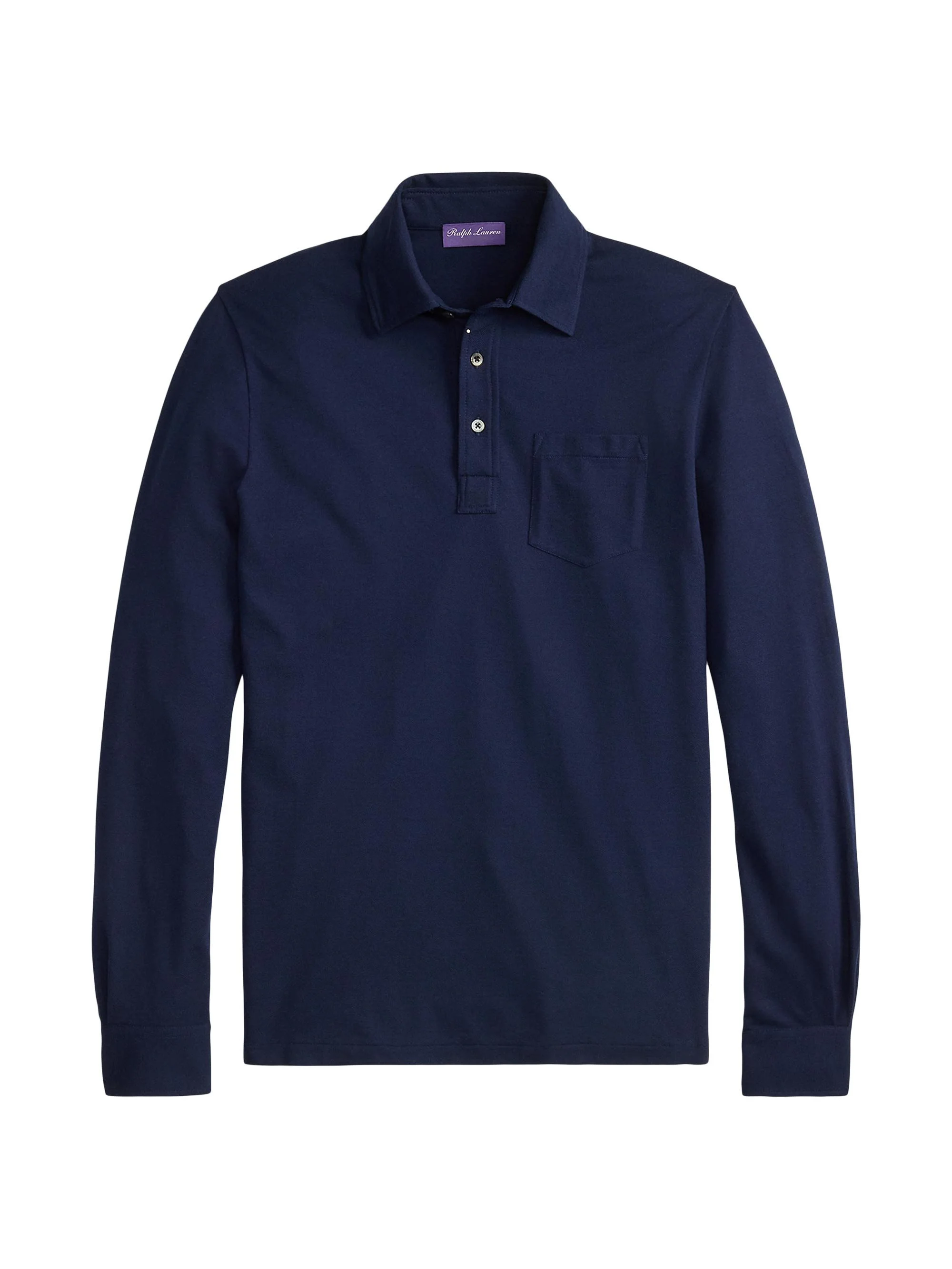 Men's Cotton-Cashmere Piqué Polo Shirt - Classic Chairman Navy - 1
