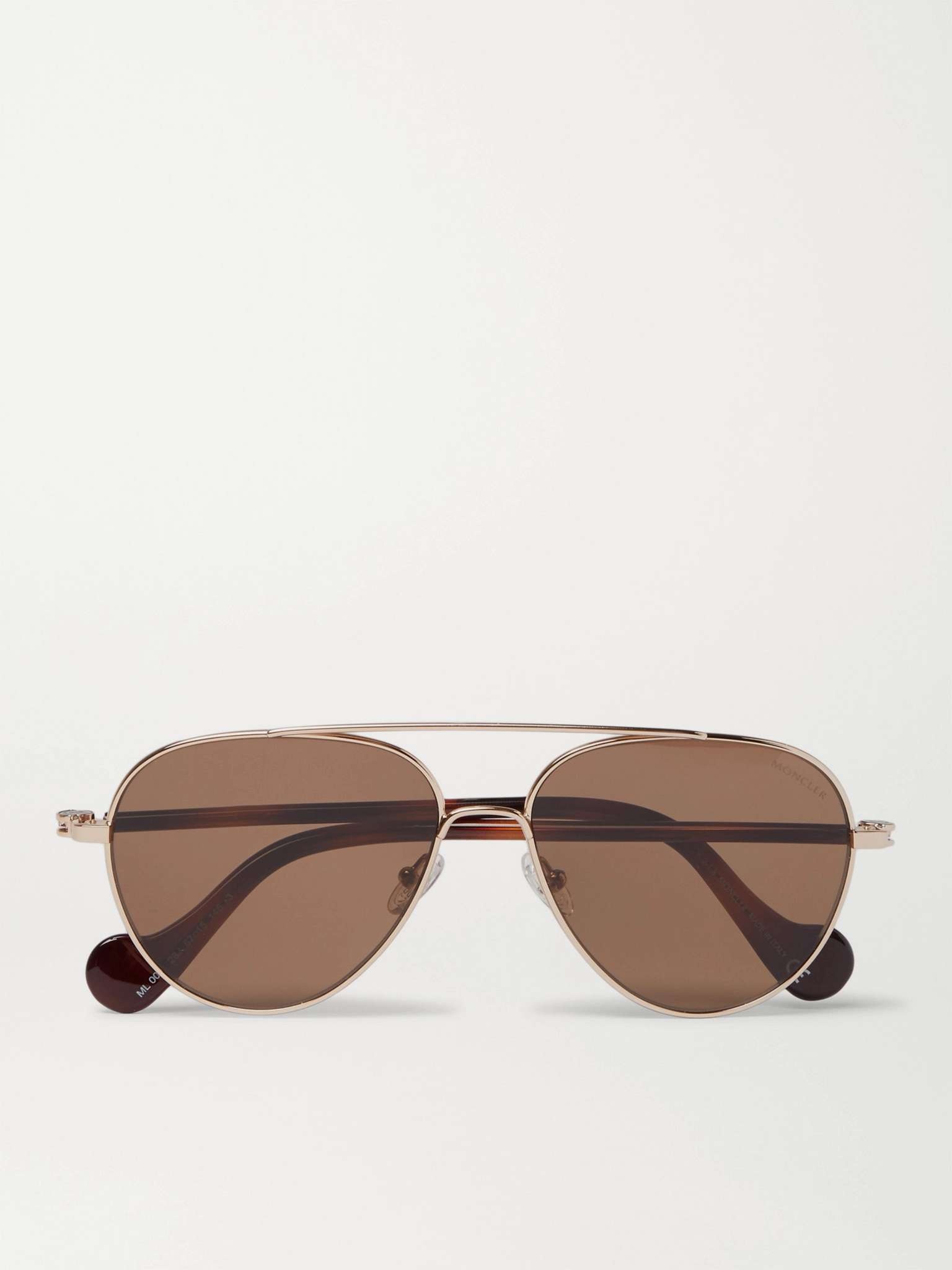 Aviator-Style Gold-Tone and Tortoiseshell Acetate Sunglasses - 1