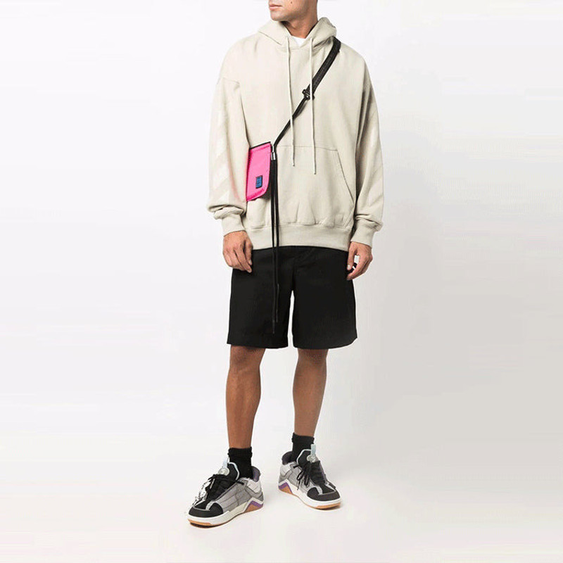 Off-White 남자의 오프 화이트 FW21 로고 고무 화살표 Pullover 느슨한 적합 베이지 OMBB085F21FLE0101717 outlook