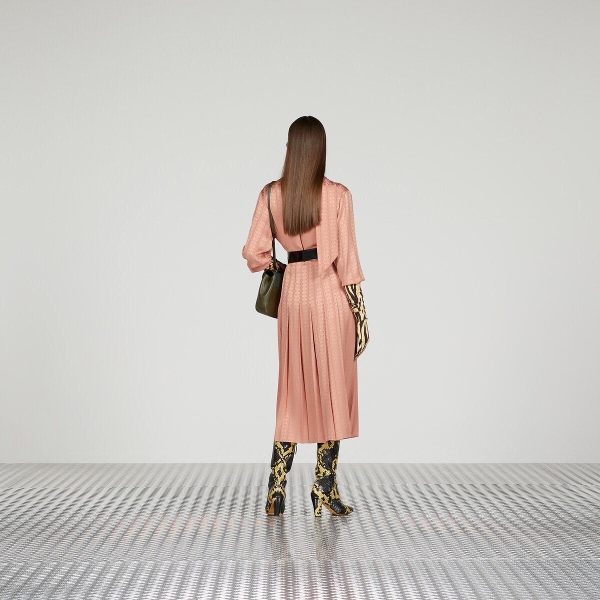 Pleated silk skirt - 3