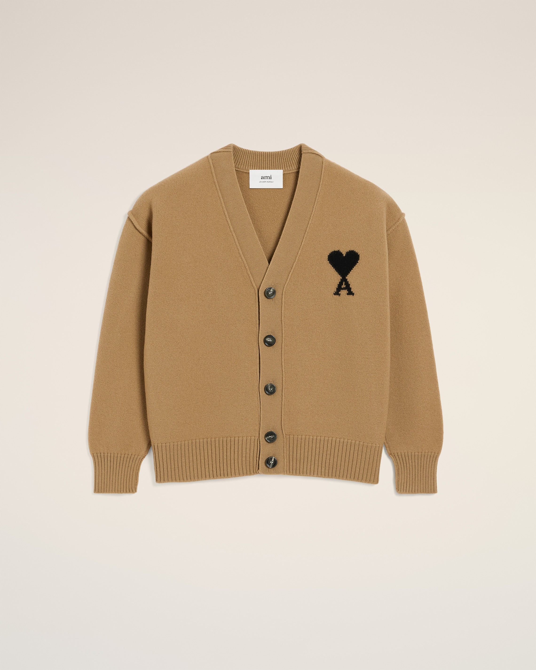 BROWN WOOL AMI DE COEUR CARDIGAN - 6