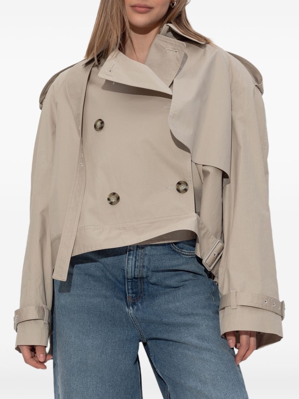 cropped trench jacket - 3