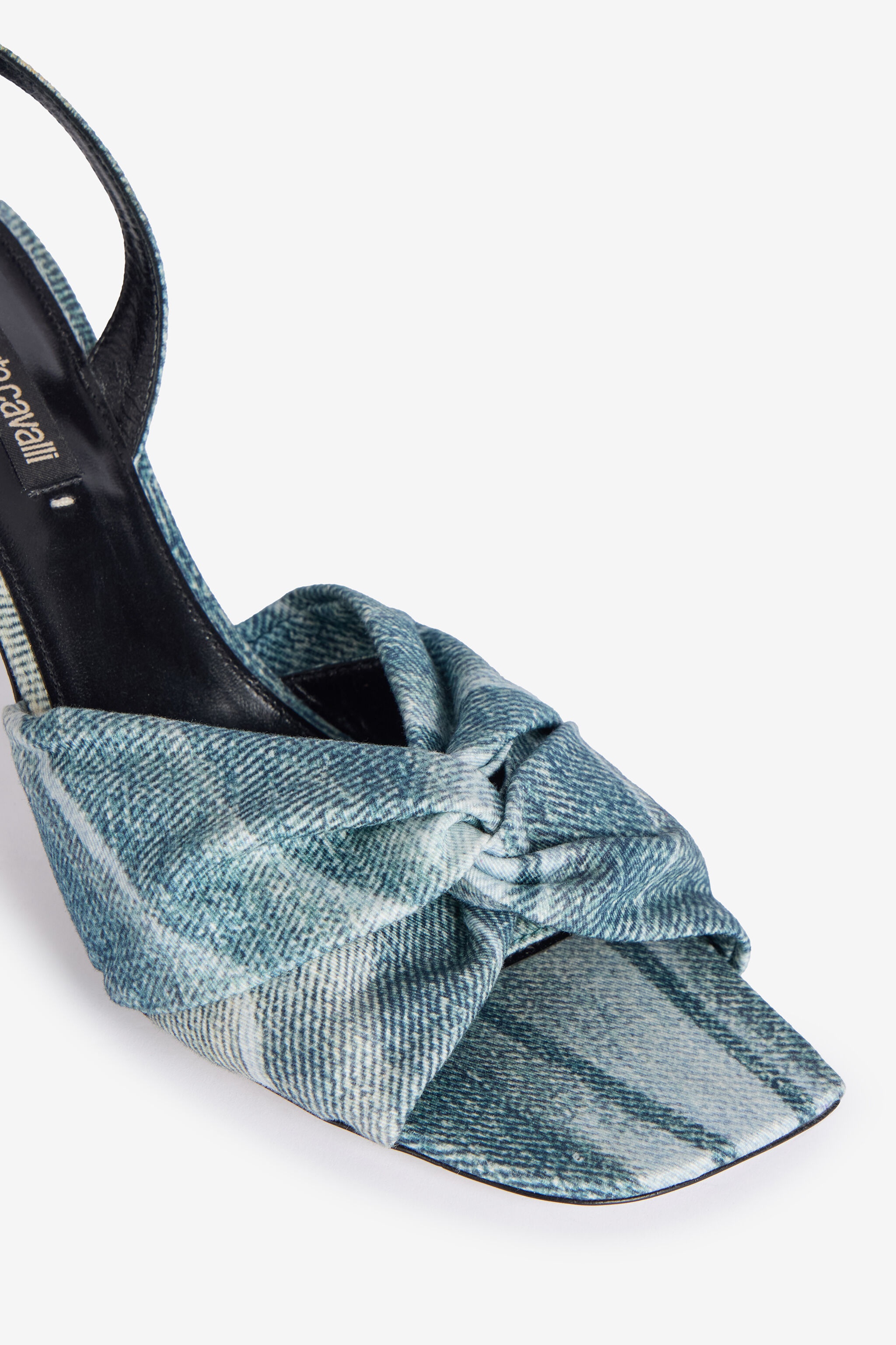 Denim-Effect Slingback Sandals - 4