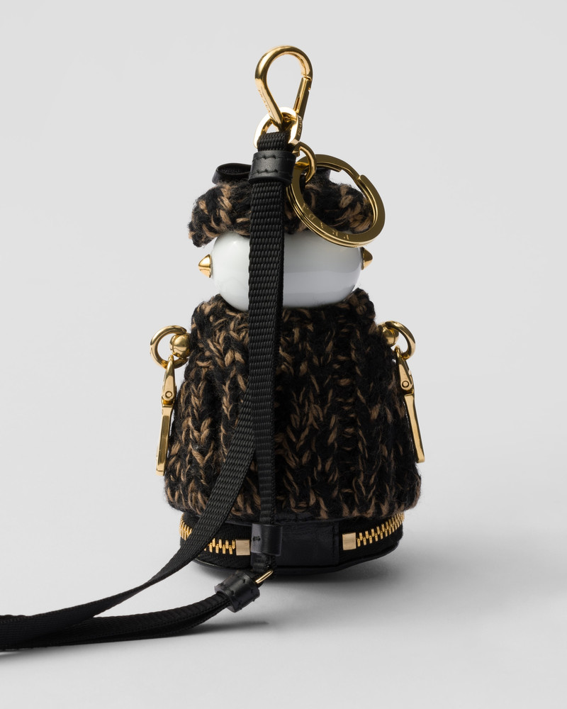 Soft Robot knitted bag charm with shoulder strap 3