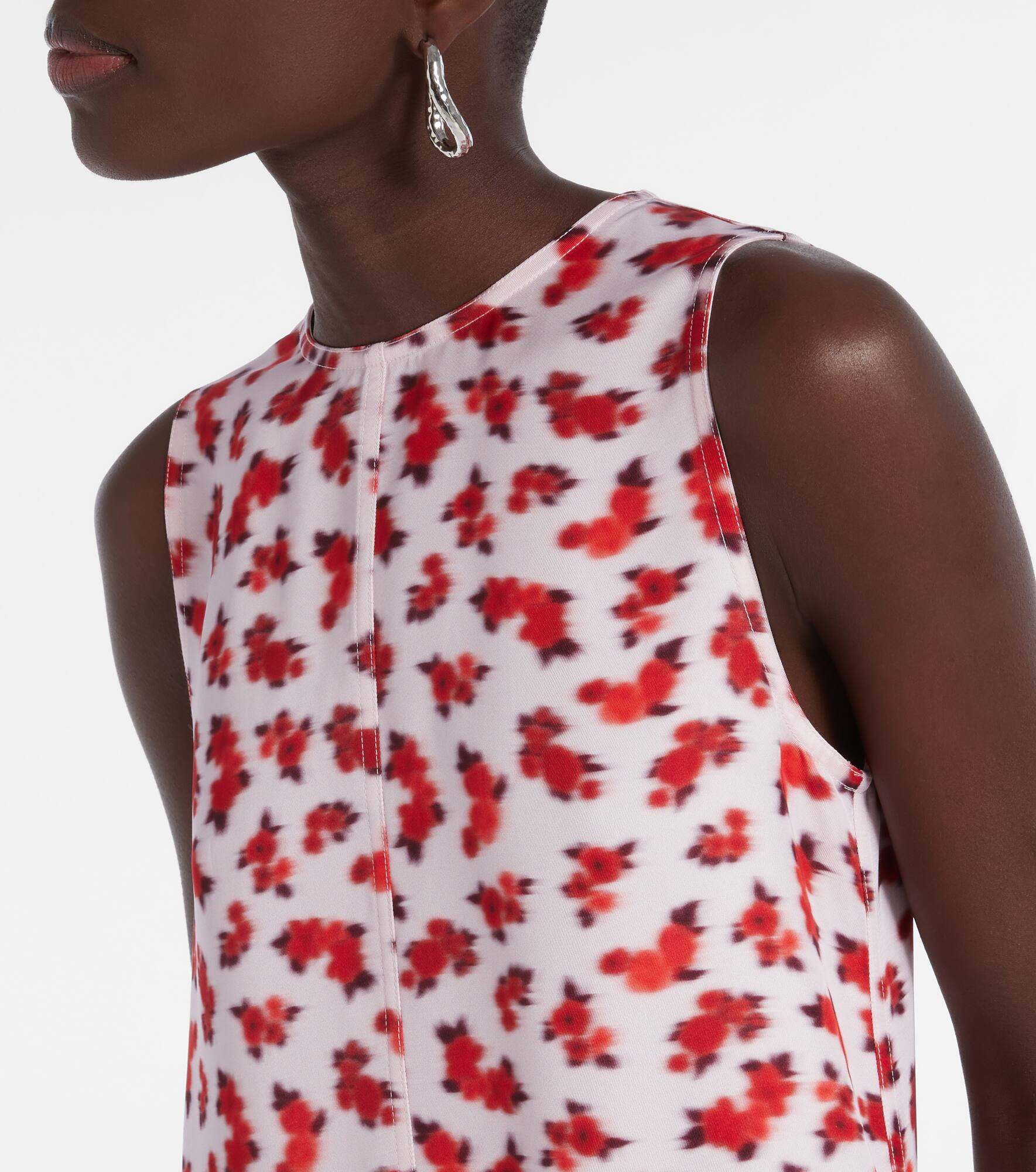 Floral pleated midi dress - 4
