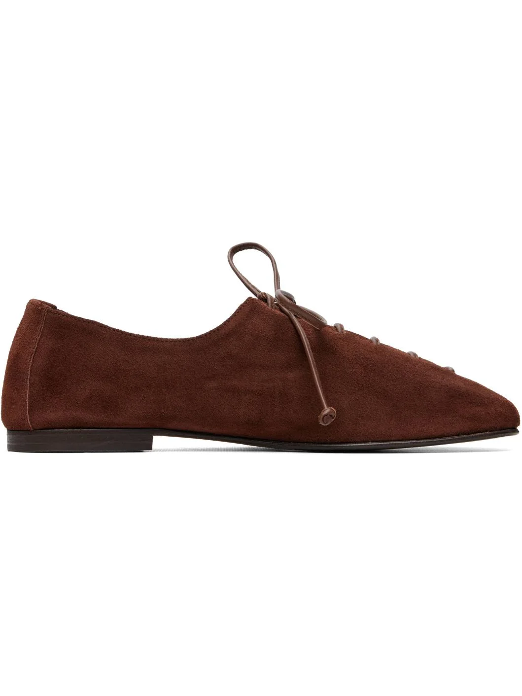 Brown Plegada Suede Oxfords - 1