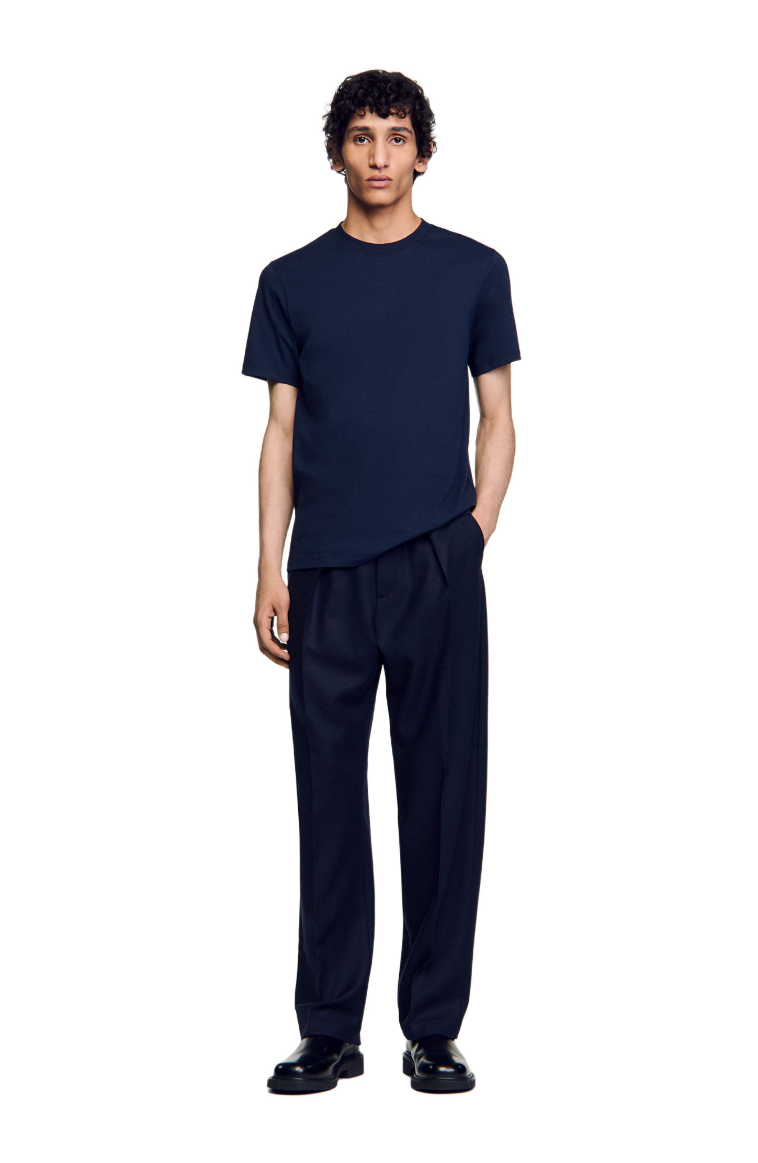 SANDRO Short-sleeved T-shirt in Navy Blue at Nordstrom - 6