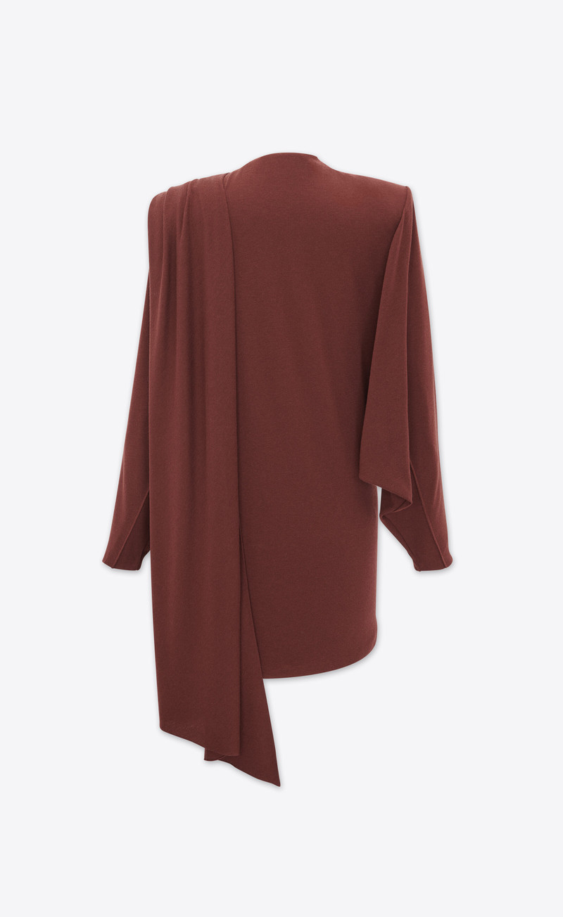 SAINT LAURENT draped dress in wool jersey outlook