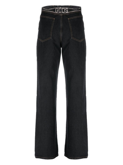GCDS Chocker rhinestone-embellished straight-leg jeans outlook