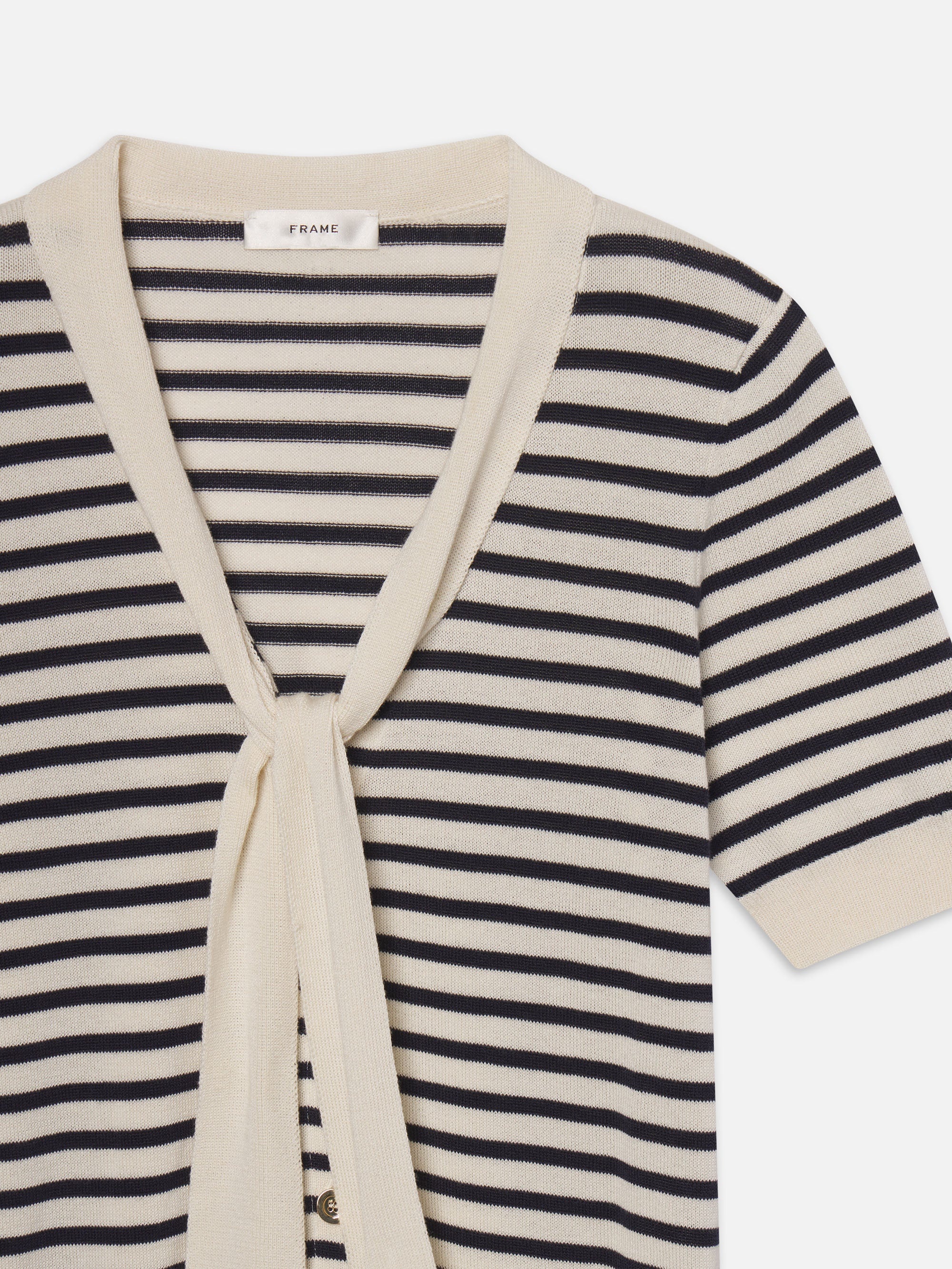The Sailor Tie Cardi in Navy Multi - 3