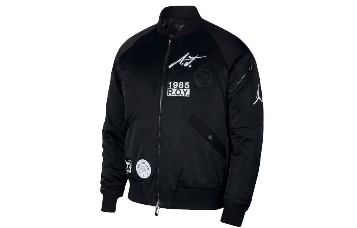 Air Jordan MA-1 Baseball Collar aviator Jacket sports padded Jacket Black AV5999-010 - 2