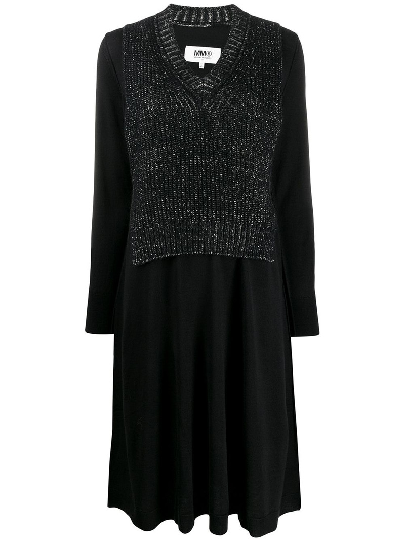 Spliced bib panel dress 1
