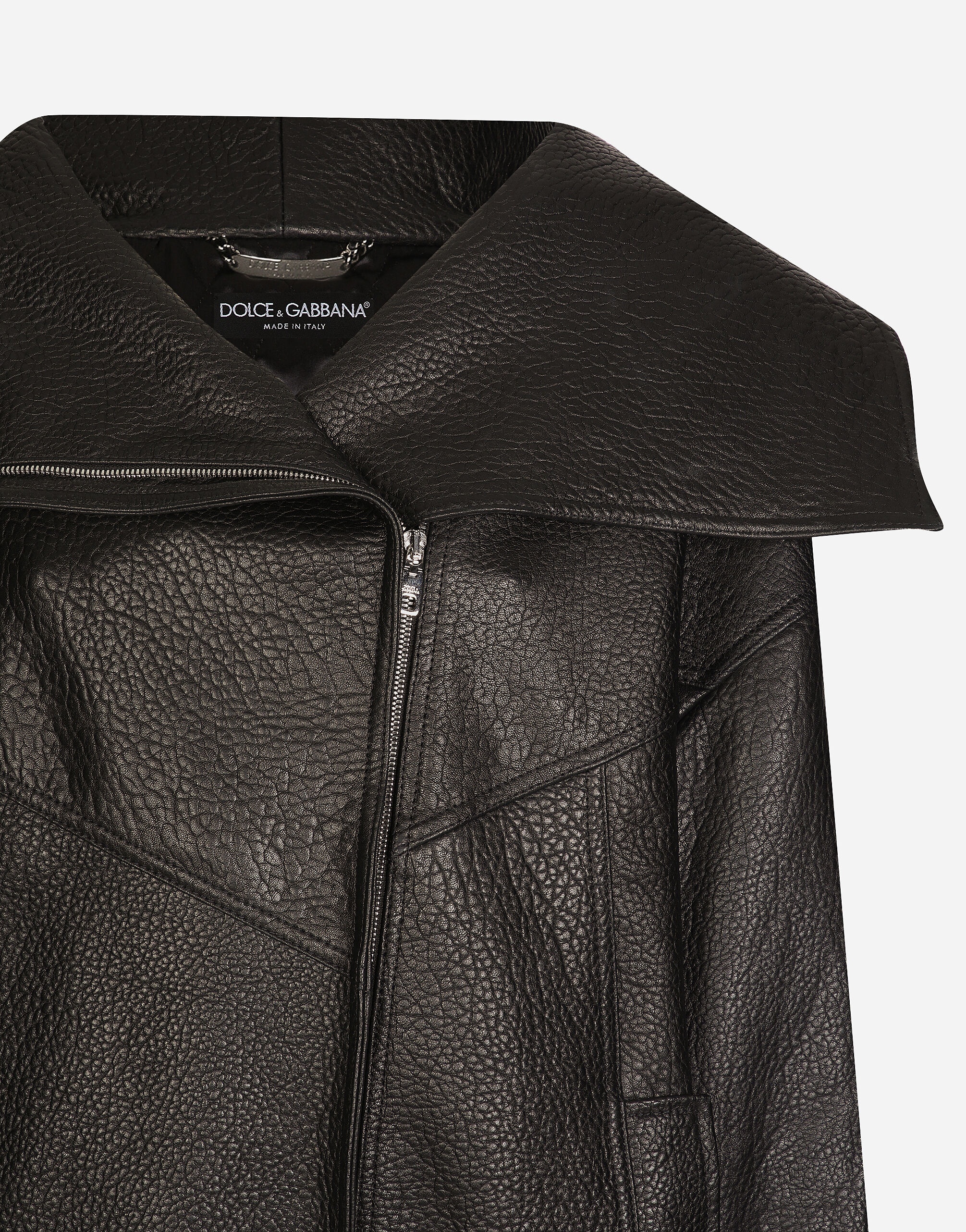 Oversize vegetable-tanned lambskin biker jacket - 5
