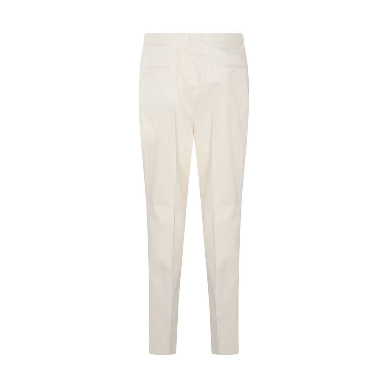 white cotton blend trousers - 2