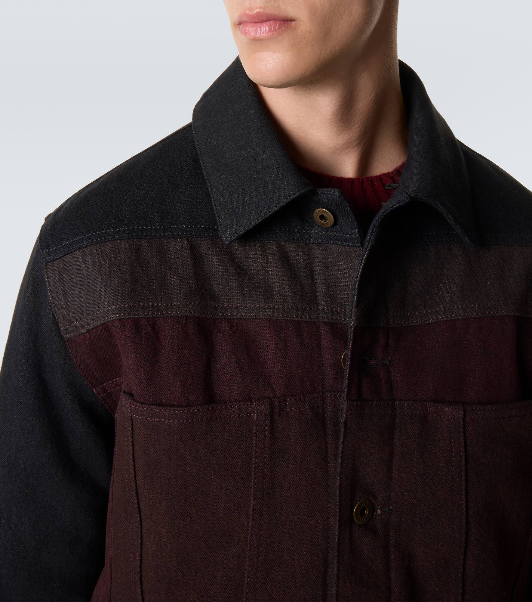 Shearling-trimmed denim blouson jacket - 8