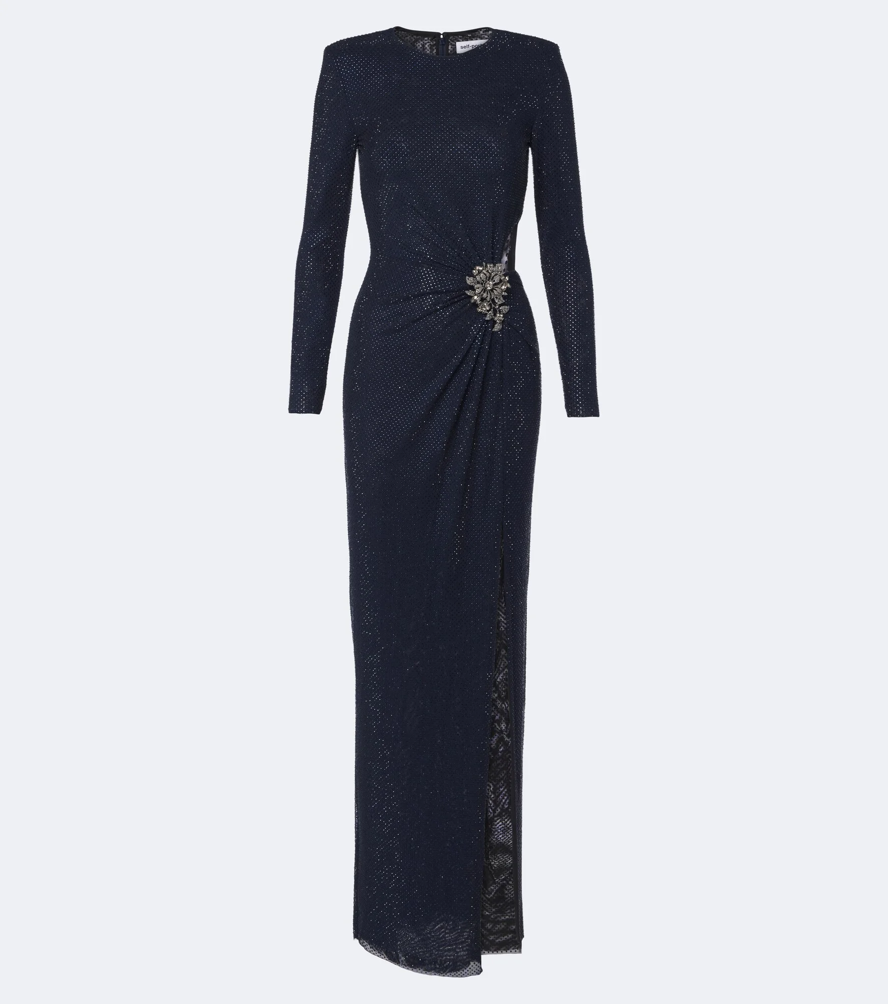 Cutout embellished gathered gown - 1