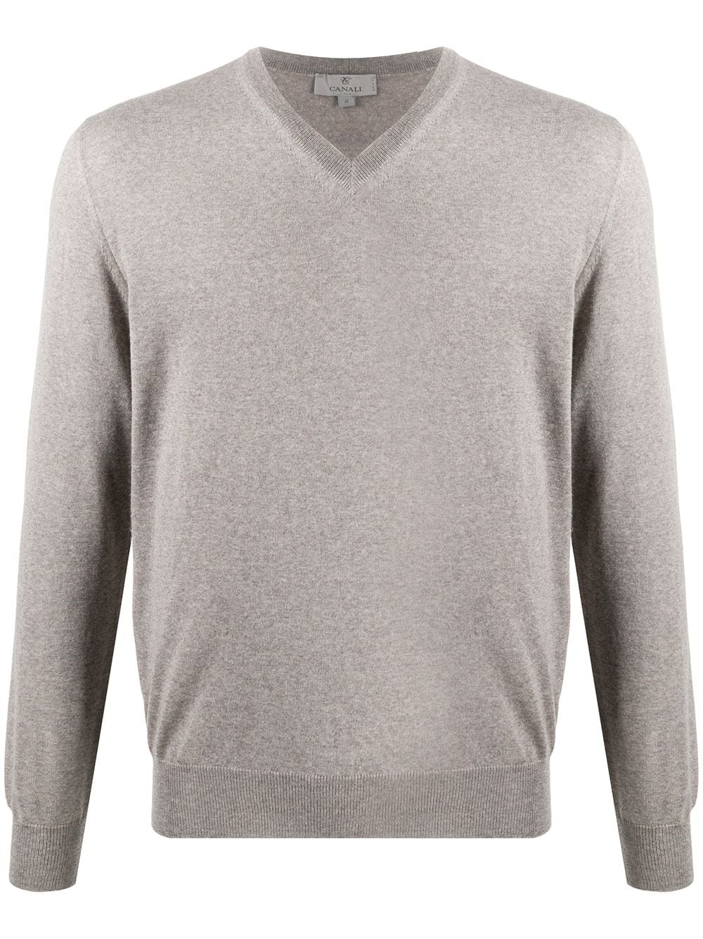 V-neck long-sleeved jumper - 1