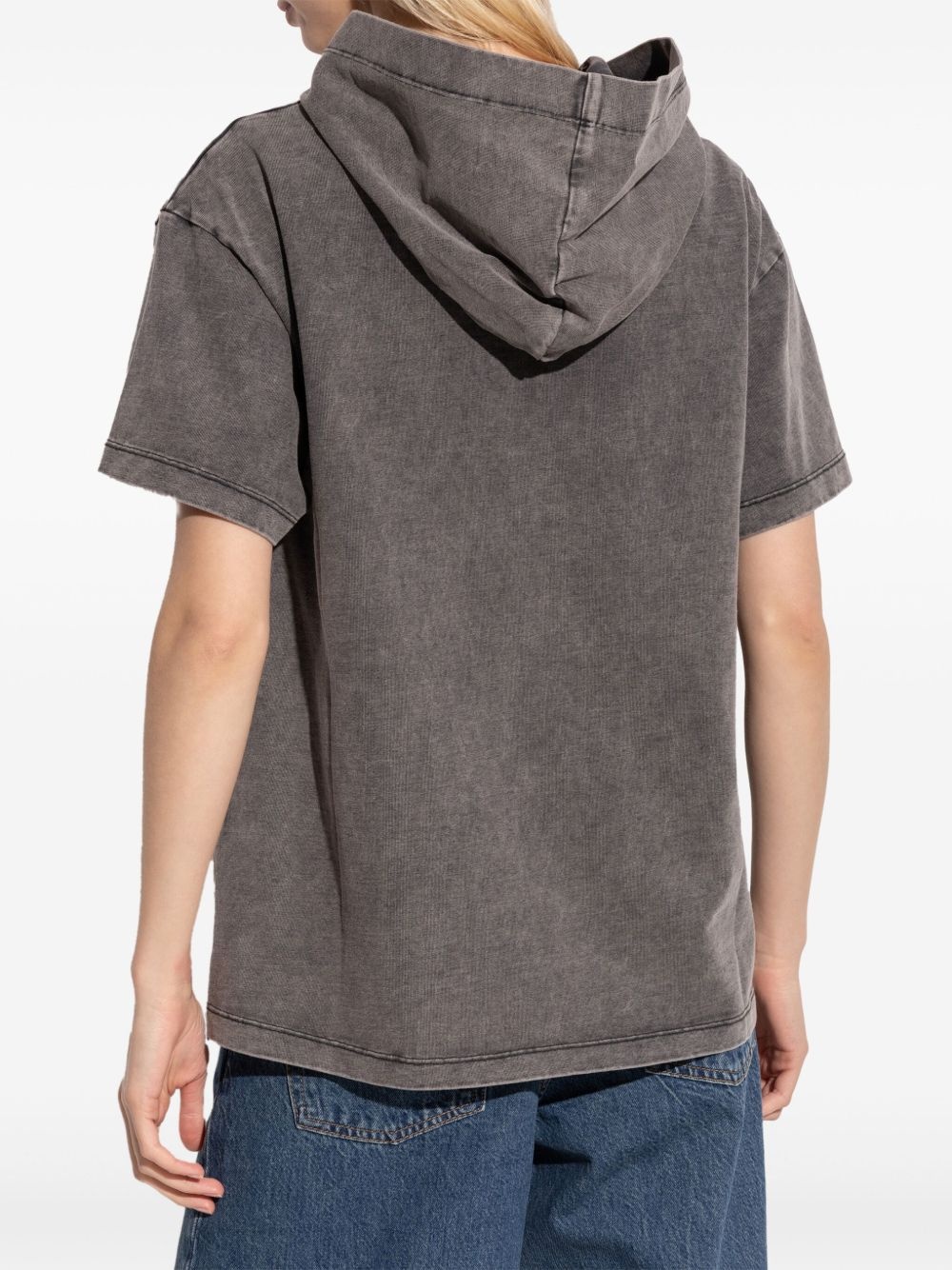 distressed hooded T-shirt - 4