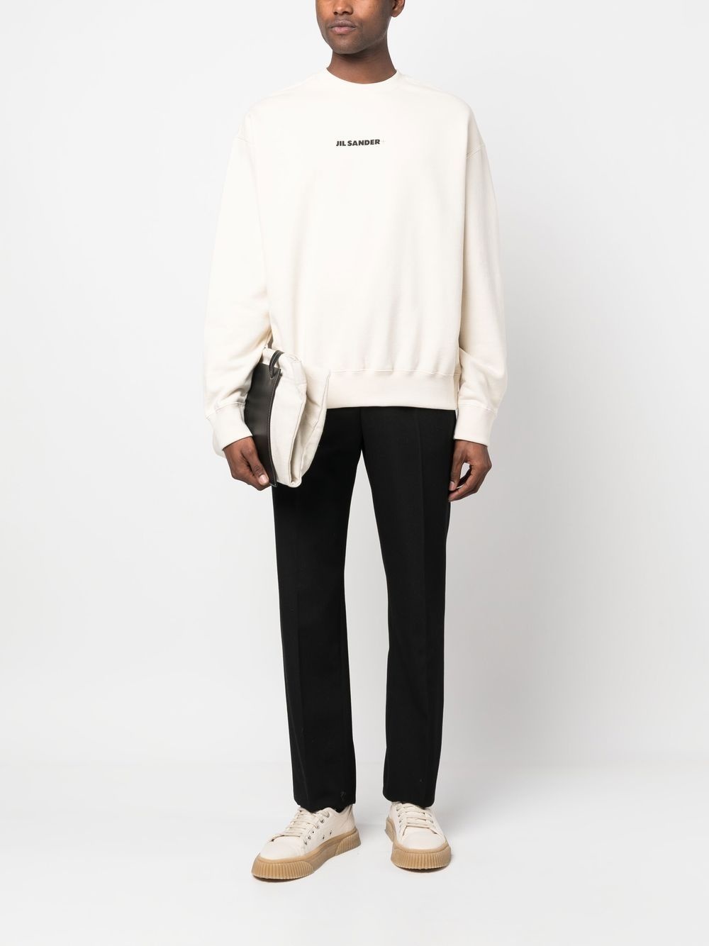 logo-print crew neck sweatshirt - 2