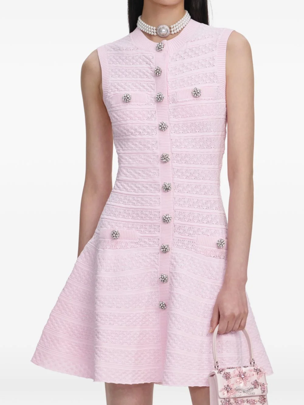 buttoned A-line mini dress - 1