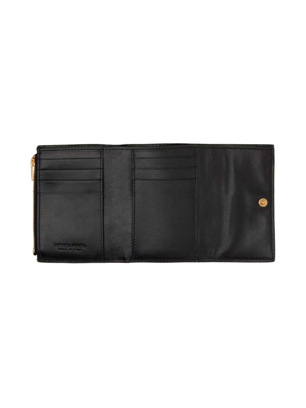 Black Trifold Zip Wallet - 3