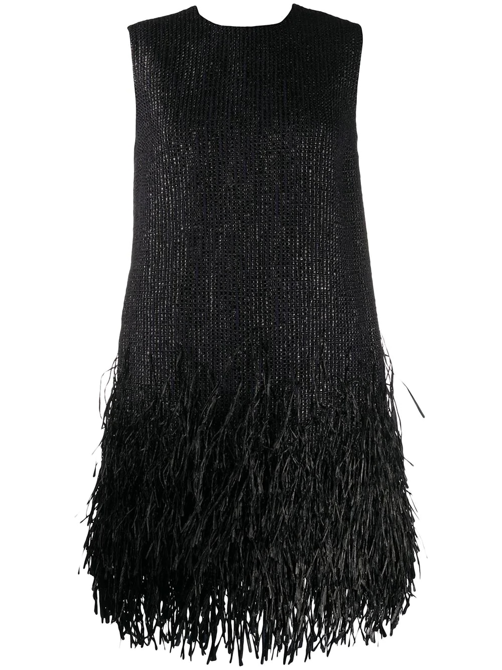 fringe-trimmed mini dress - 1