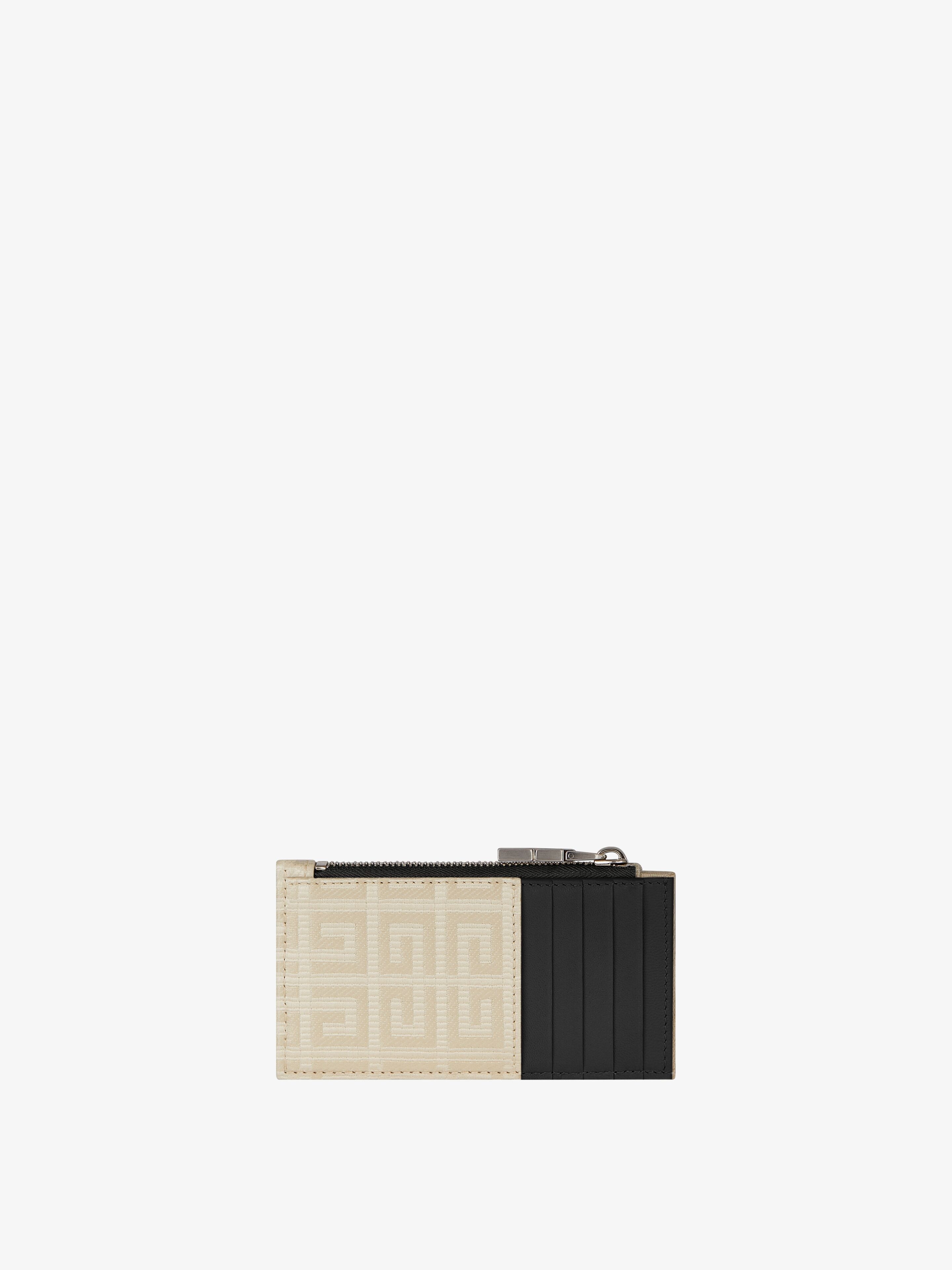 ZIPPED CARD HOLDER IN 4G COATED CANVAS AND LEATHER - 3