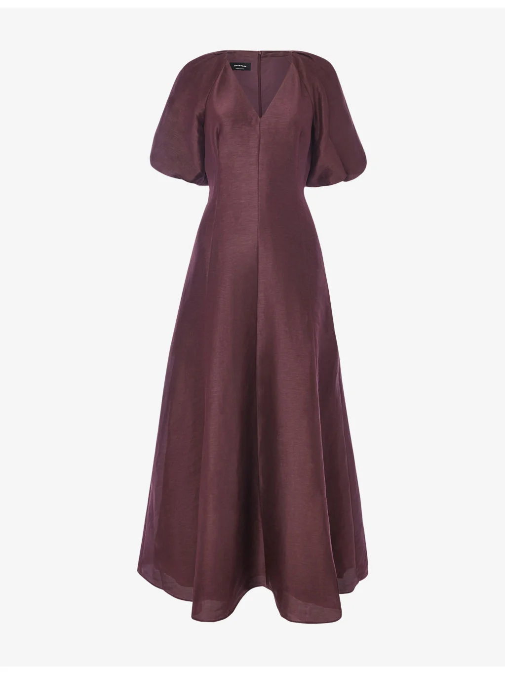 Taffeta Puff-Sleeve Silk-Blend Maxi Dress - 1