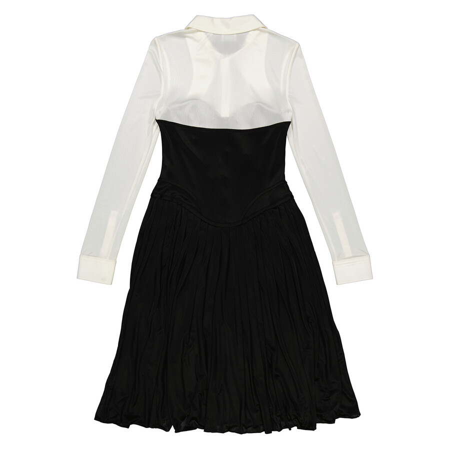 Open Box - Burberry Ladies Natural White Marcella Two Tone Bustier Shirtdress, Brand Size 12 (US Siz - 2