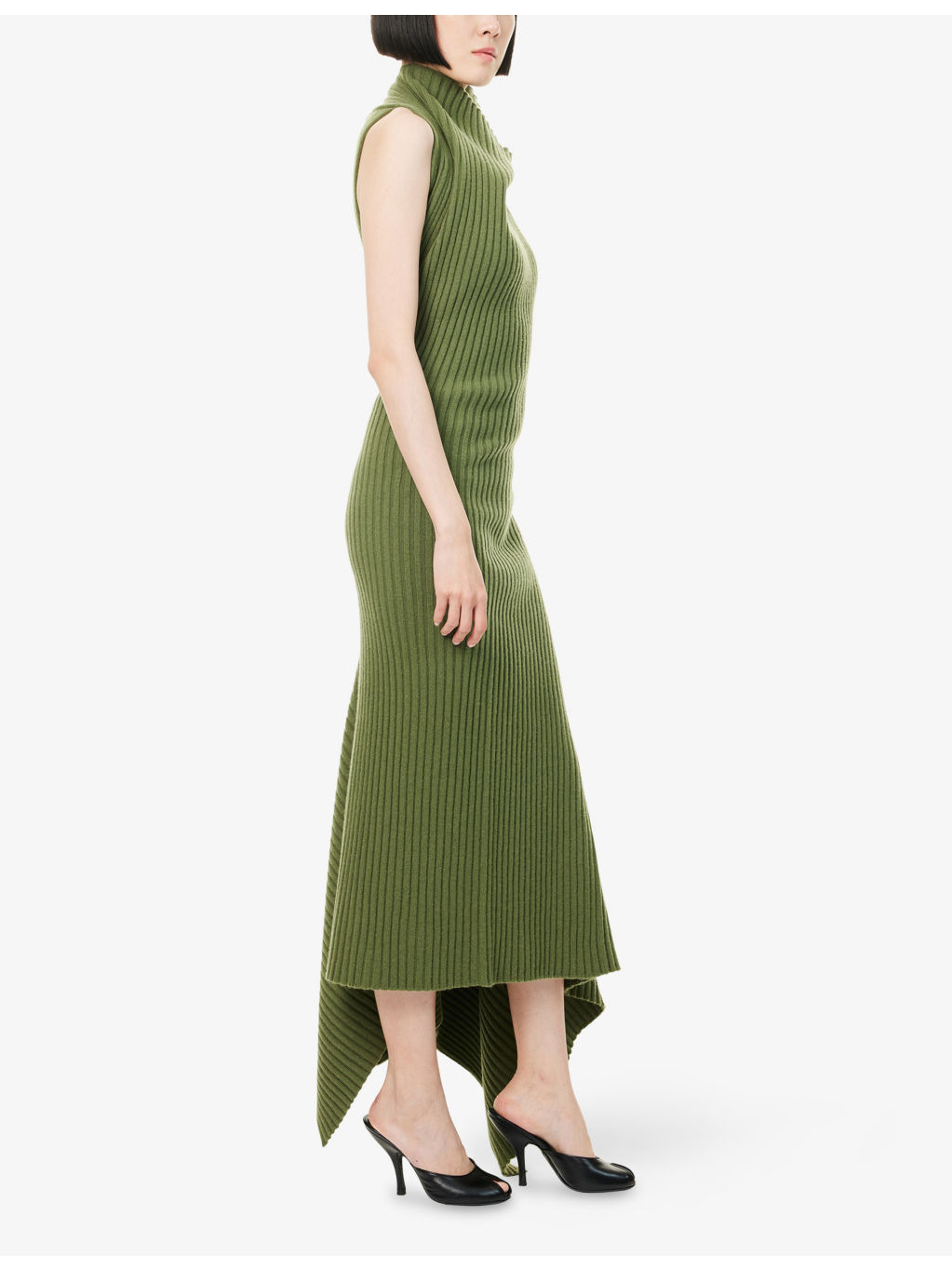 Ribbed Sleeveless Wool-Blend Midi Dress - 3