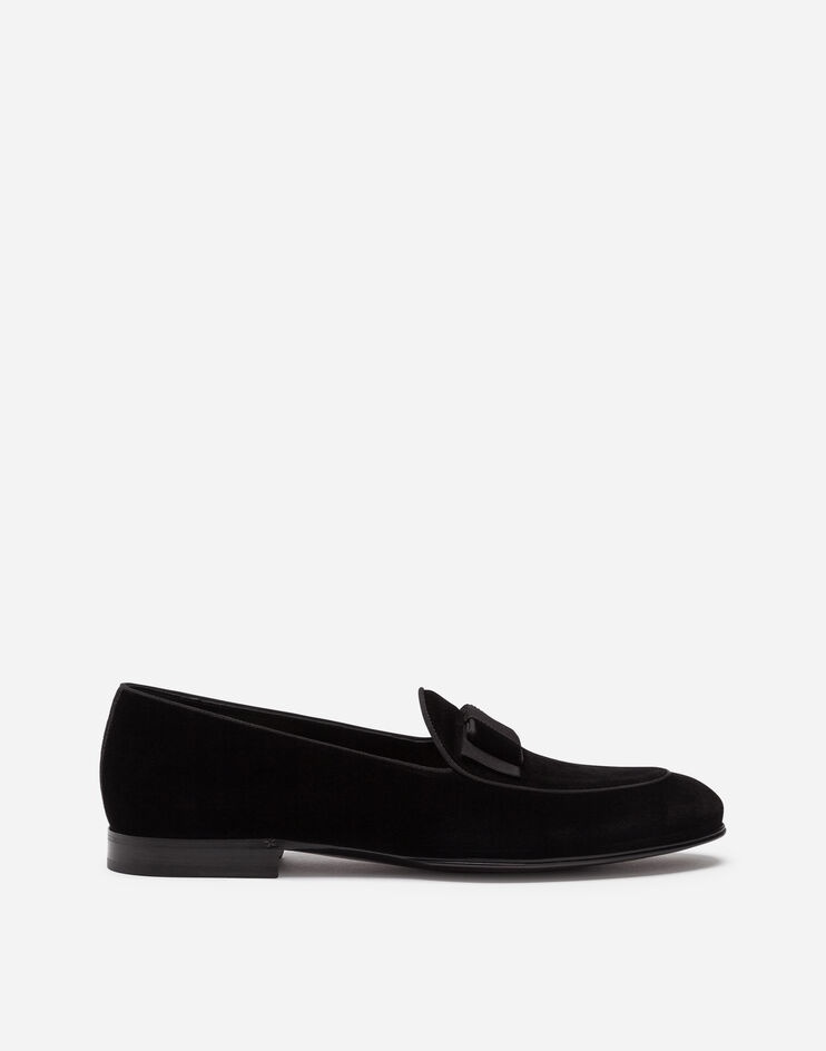 Velvet loafers with bow tie - 1