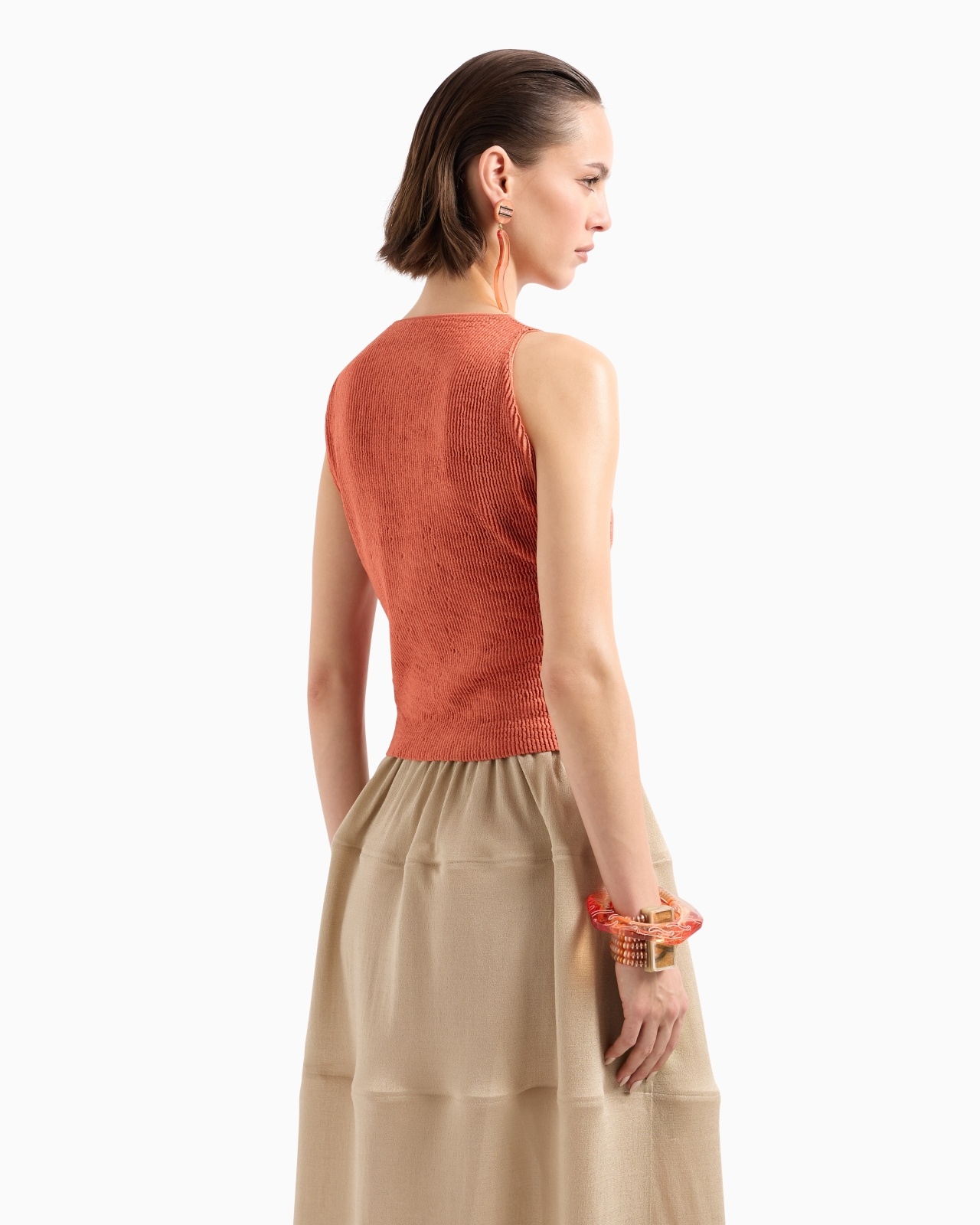 STRETCH SILK AND VISCOSE BLEND BUSTIER TOP - 3