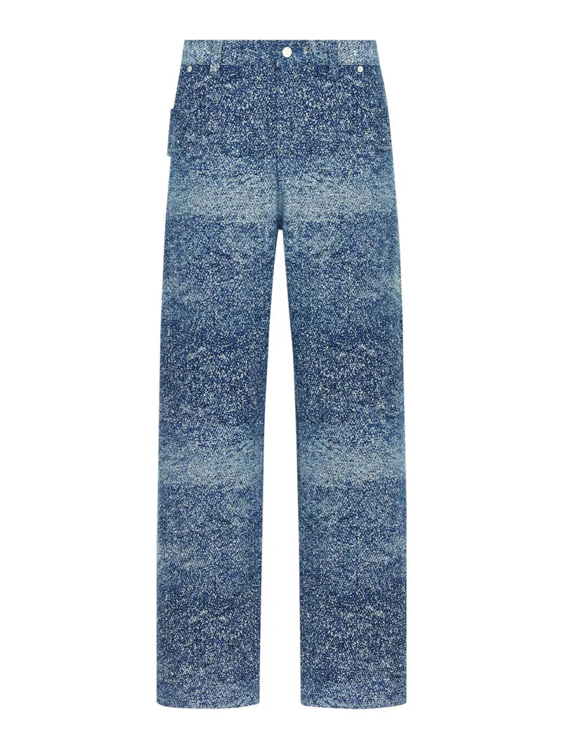 Christian Dior Men Carpenter Style Jeans With Leather Jacron - 1