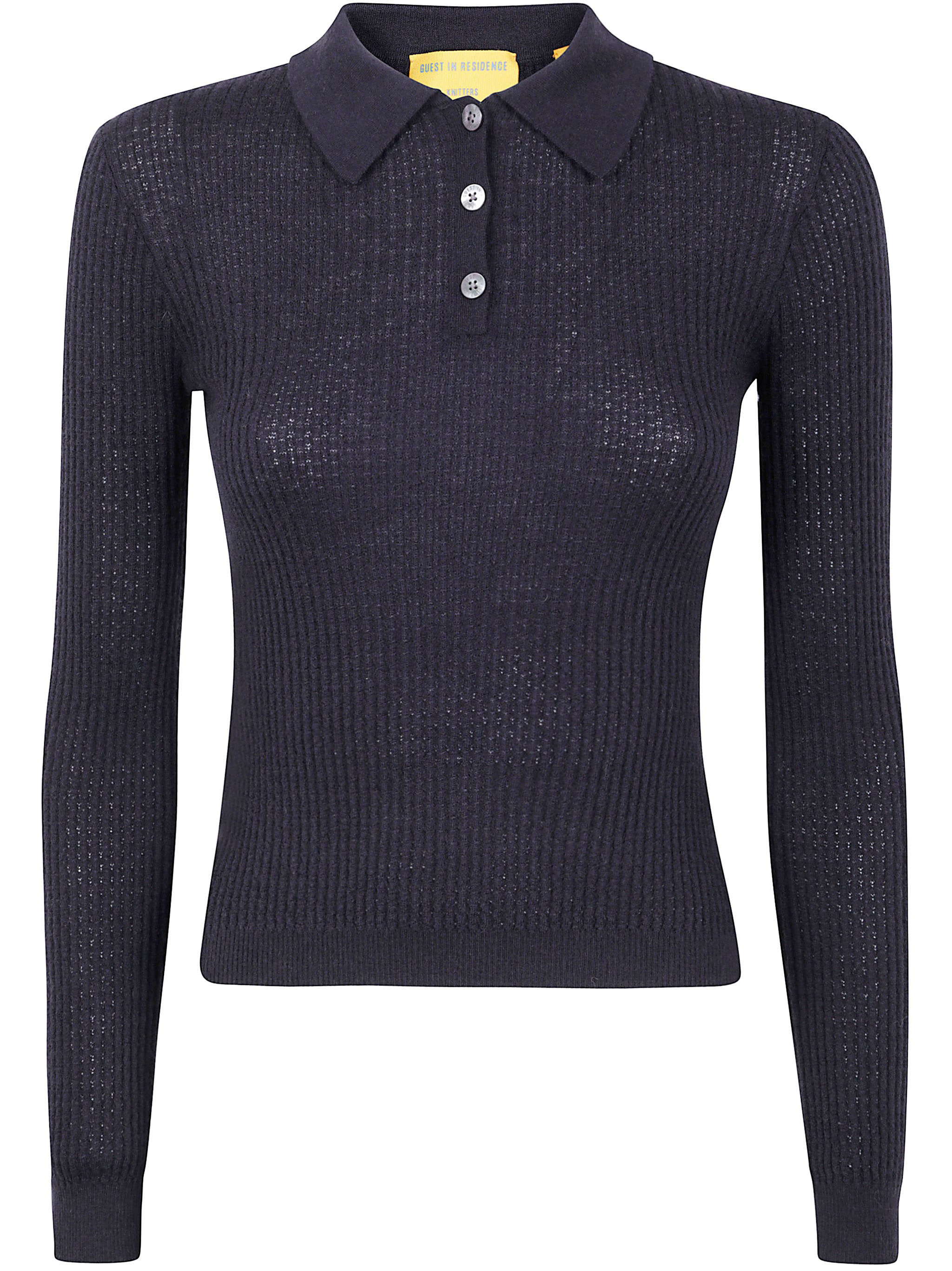 Guest In Residence Women Long Sleeves "Shrunken" Cashmere Polo Shirt - 3