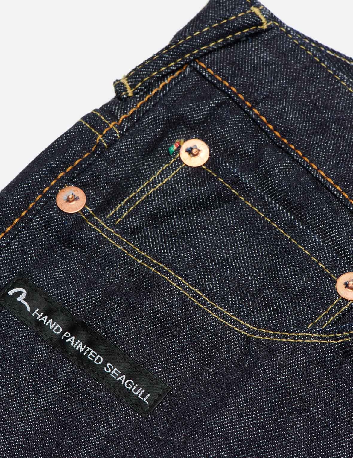 HANDPAINTED SEAGULL SLIM STRAIGHT FIT SELVEDGE DENIM JEANS #2010 - 13