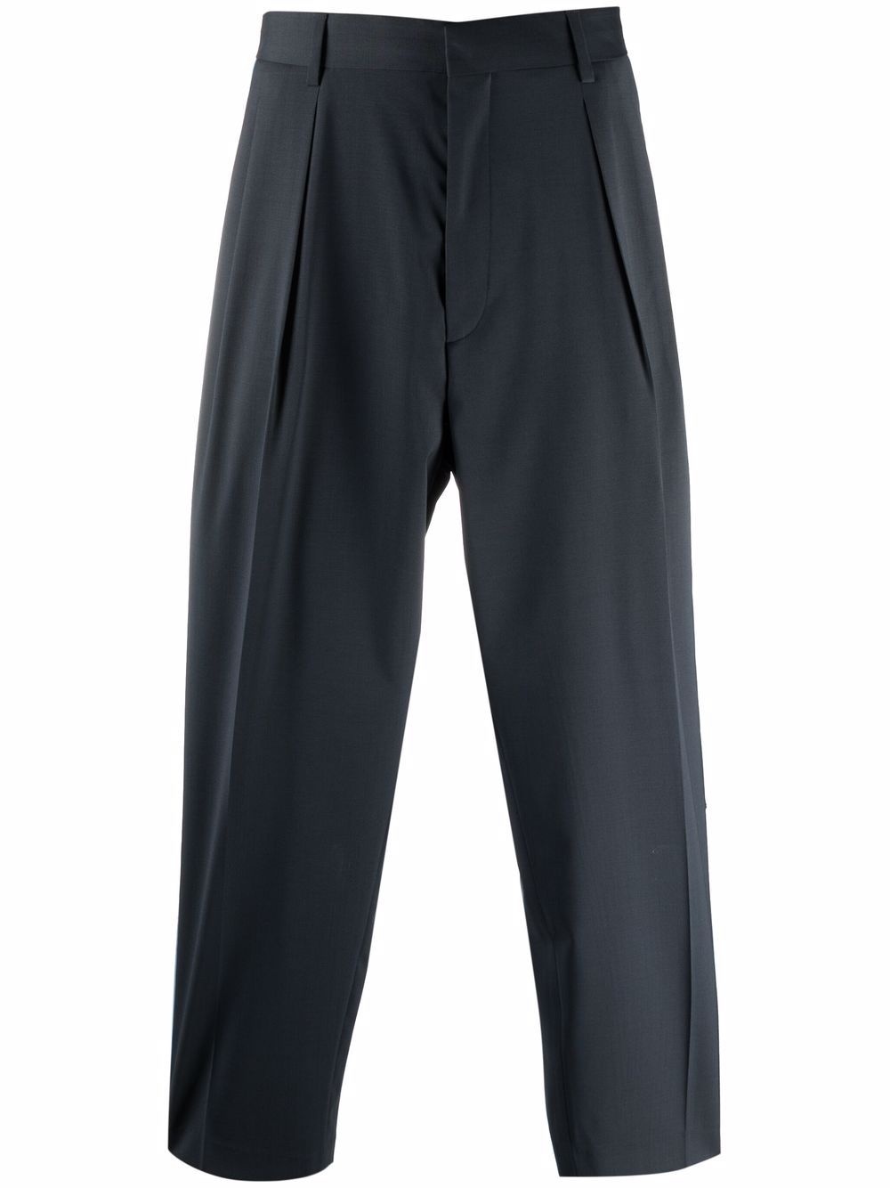 side-striped pleated trousers - 1