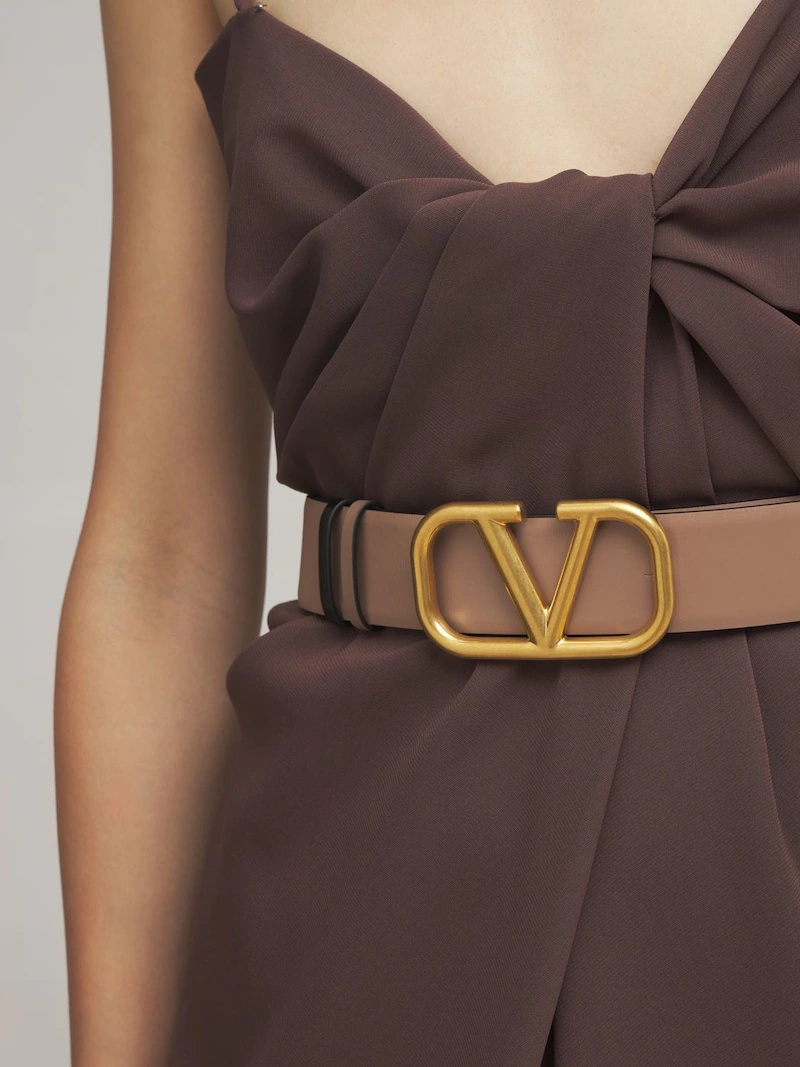 4cm V Logo reversible leather belt - 2