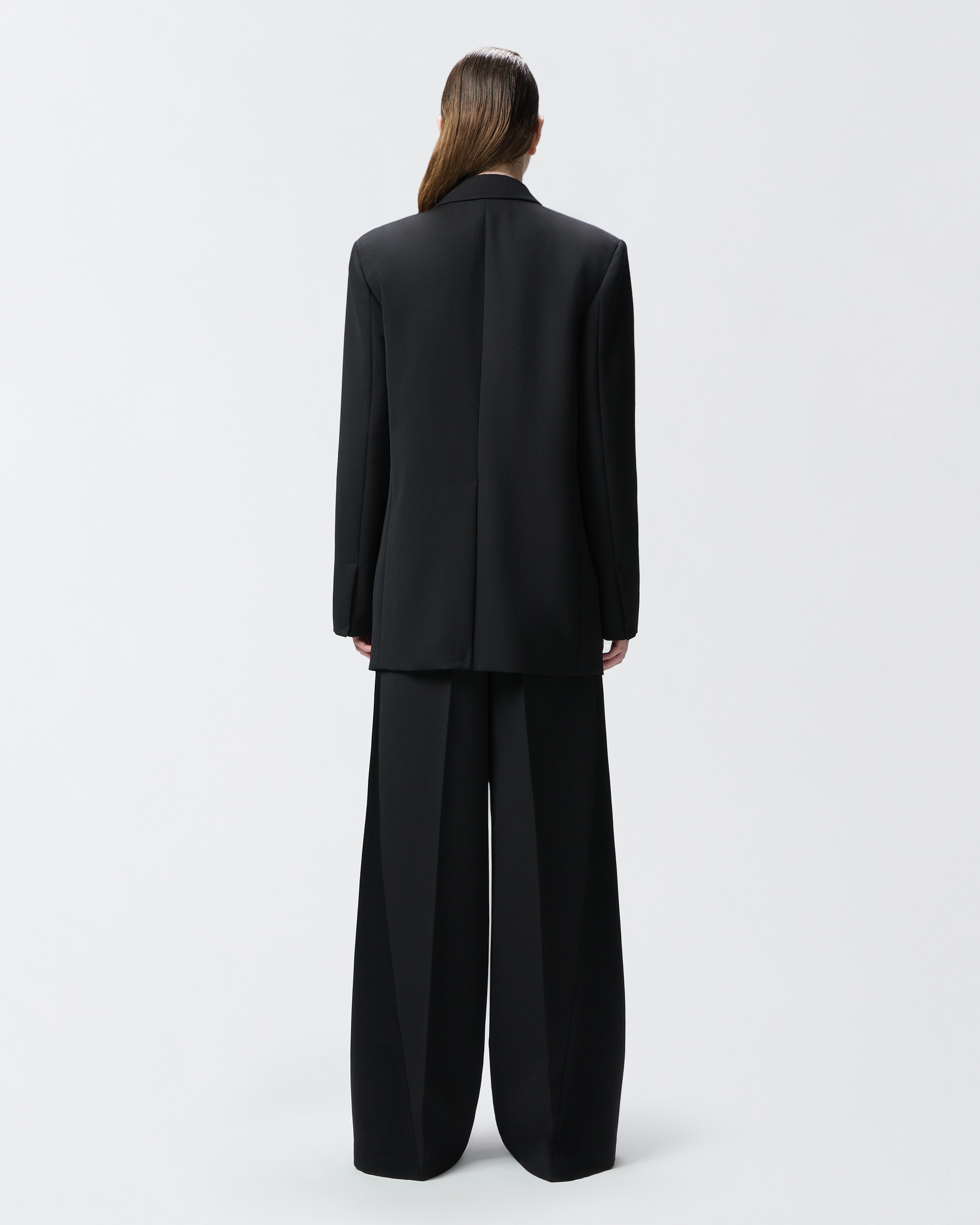 OVERSIZED WOOL BLAZER WITH SATIN COLLAR - 4