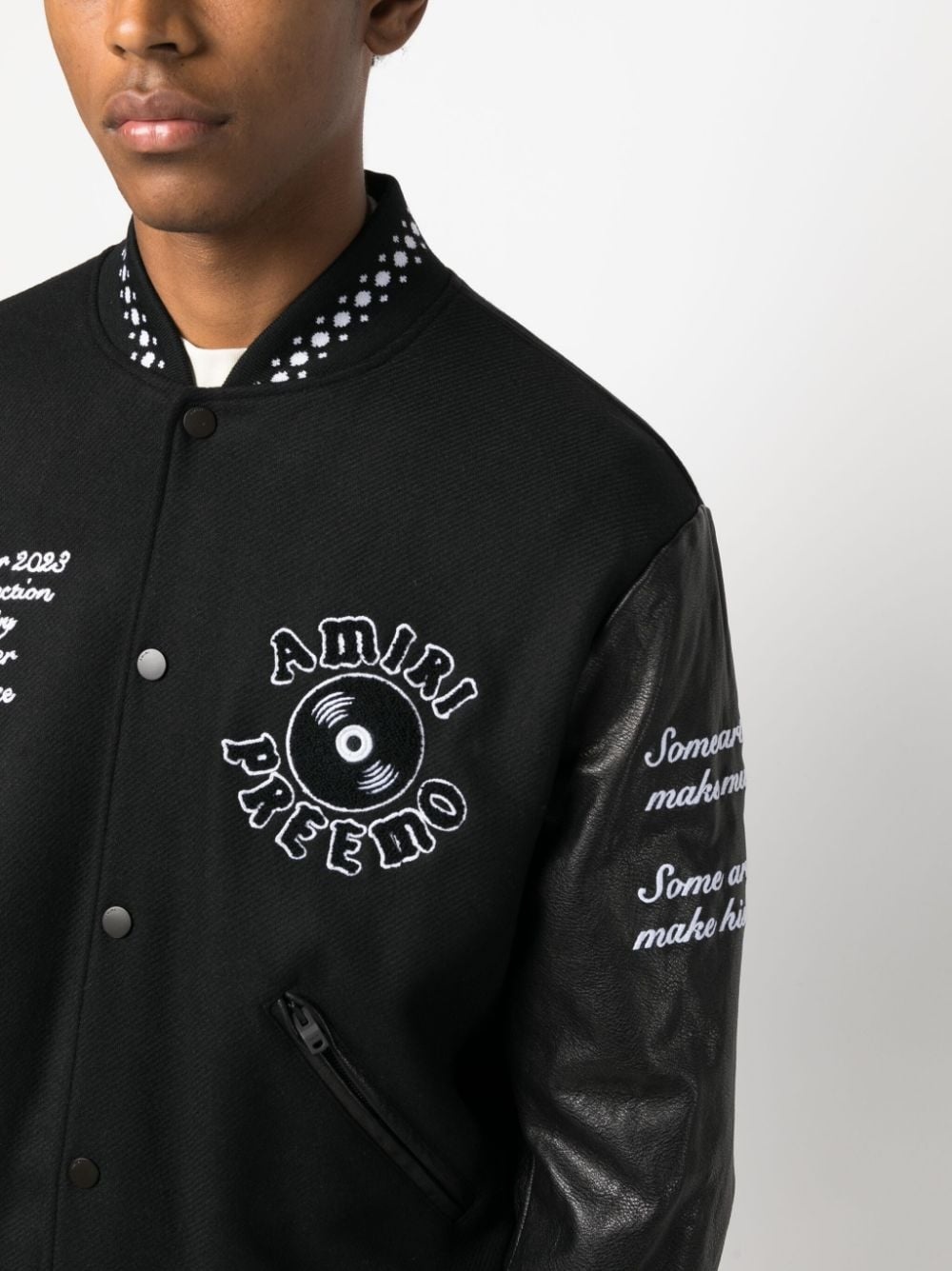 logo-appliqué varsity jacket - 5