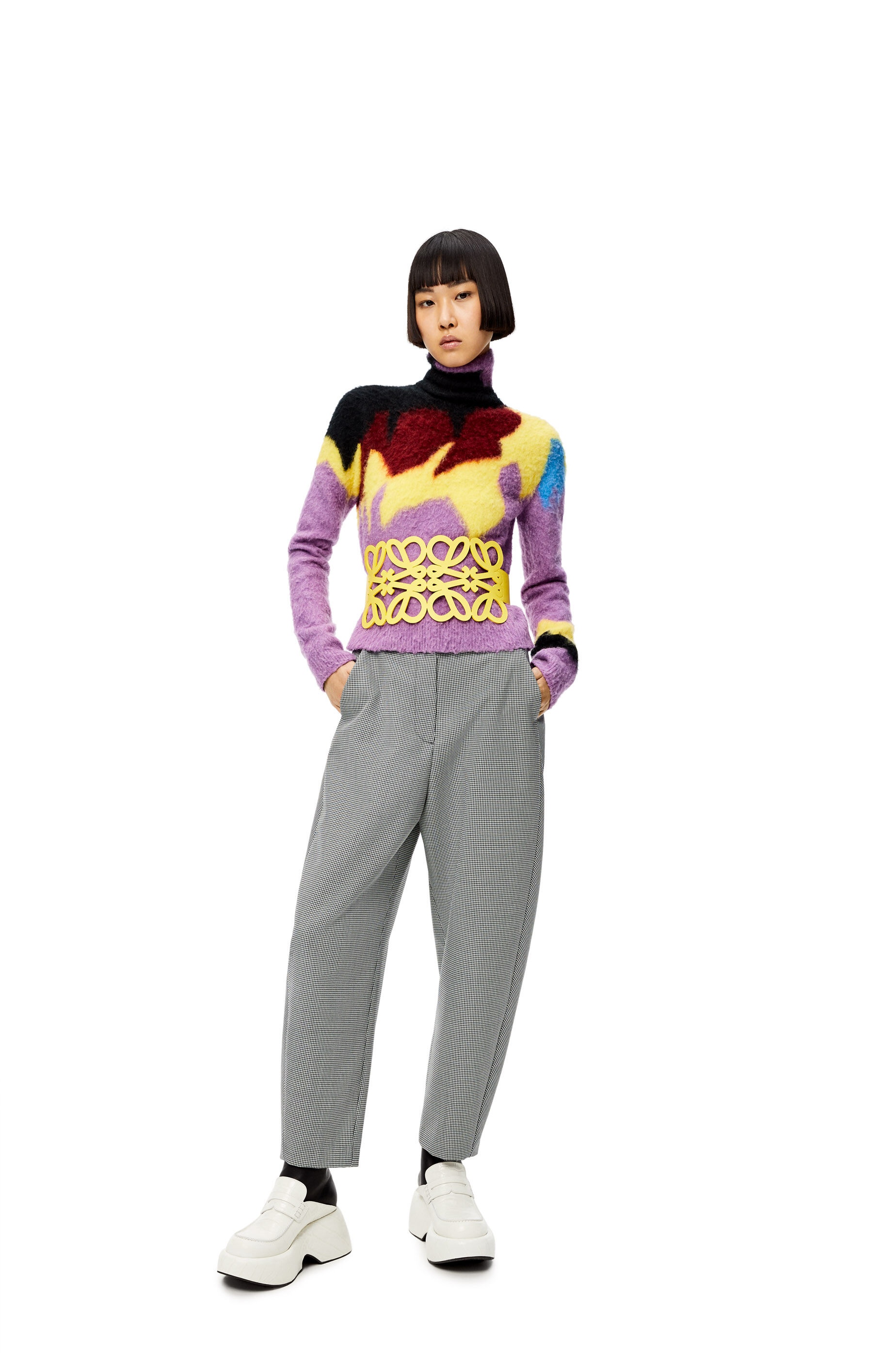 Houndstooth carrot trousers in wool - 2