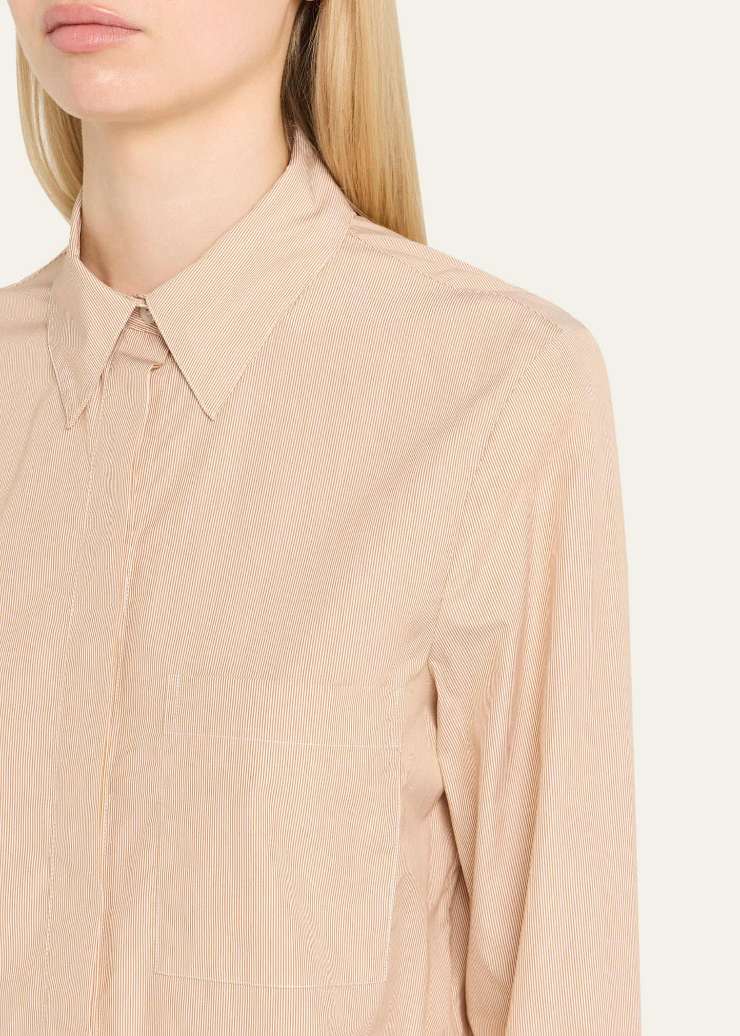 Boyfriend Striped Button-Front Shirt - 5